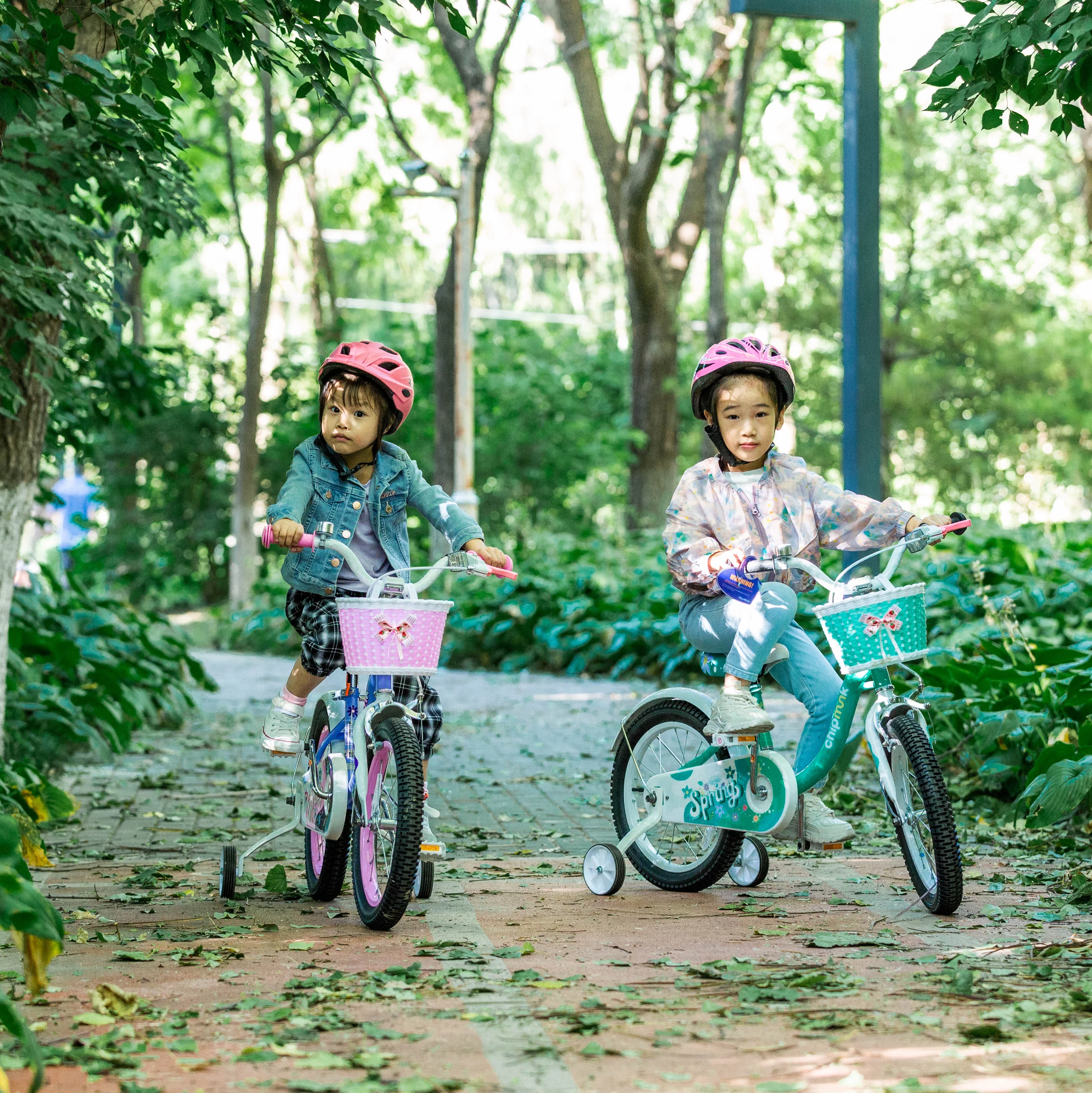 RoyalBaby Spring Kids Bike Girls 14 Inch Bicycle with Basket for Ages 3-9 Years Training Wheel Options Green - Womvr