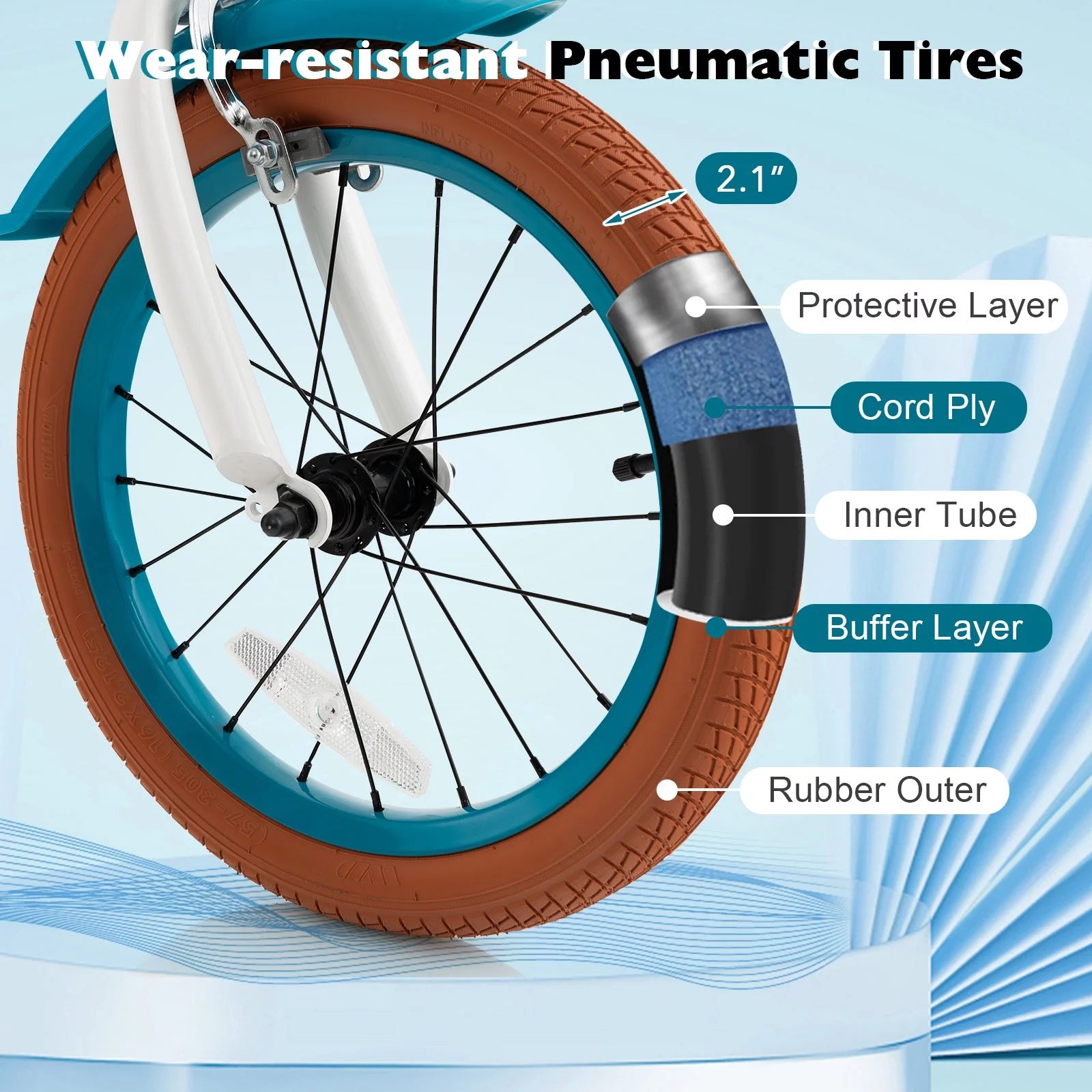 Costway 16'' Kids Bike Toddler Adjustable Bicycle withTraining Wheel for 4-8 Years Old Girl Pink - Womvr