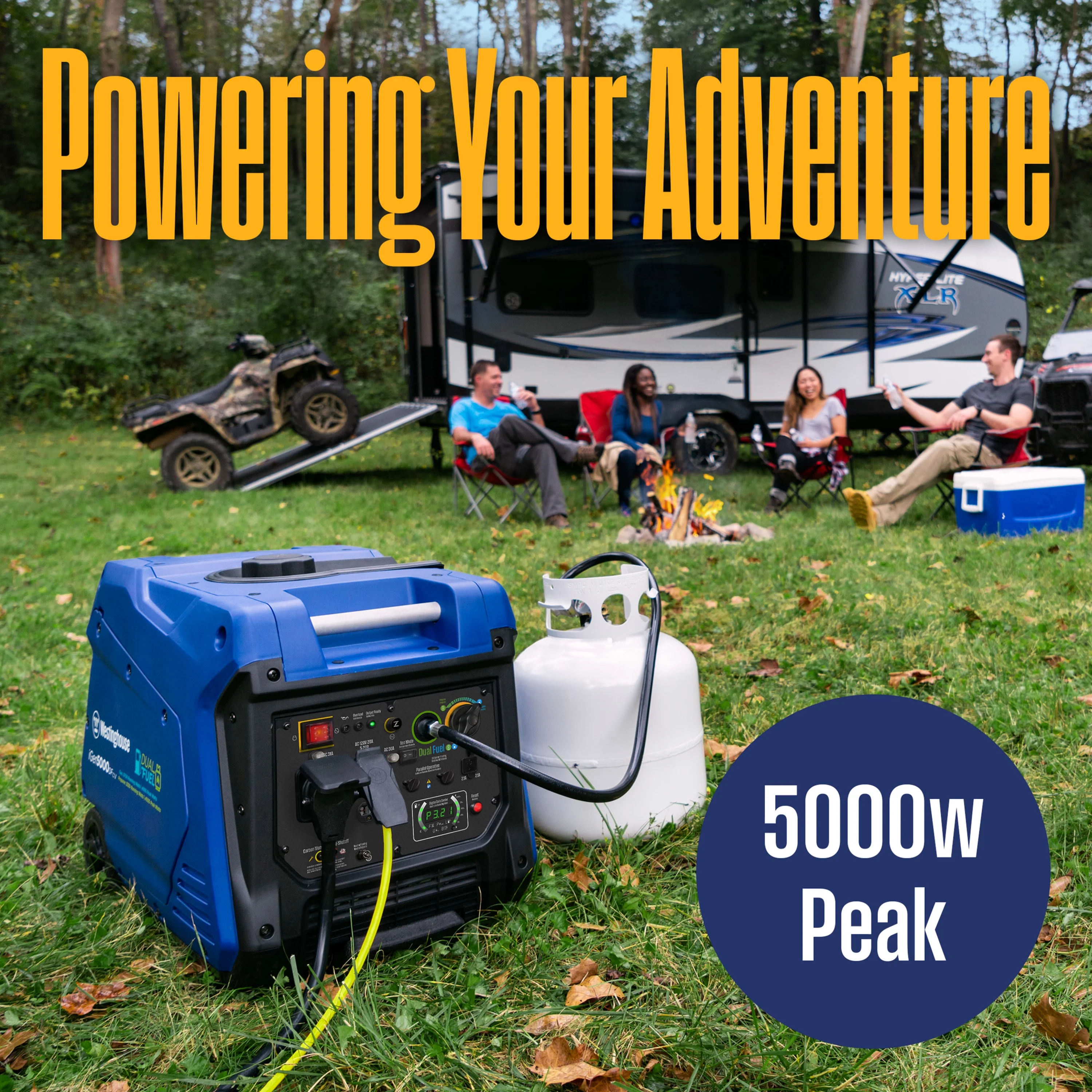 Westinghouse 5000 Peak Watt RV Ready, Gas Powered Portable Inverter Generator with Electric Start - Womvr