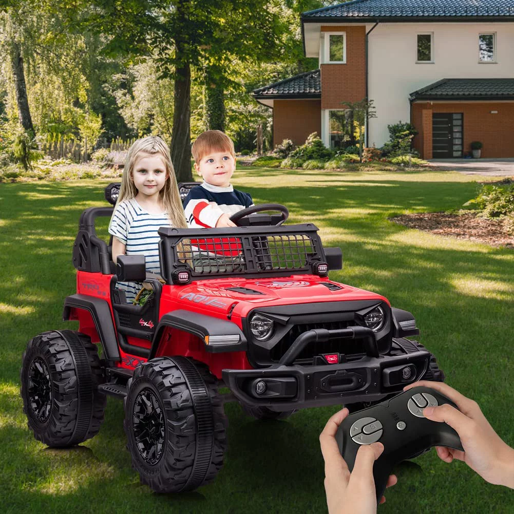 OUTOP Kids 24V Ride on Car with Electric Remote Control Dual Drive Power Ride on Toys 2 Seats SUV Truck Wheels Vehicle - Womvr