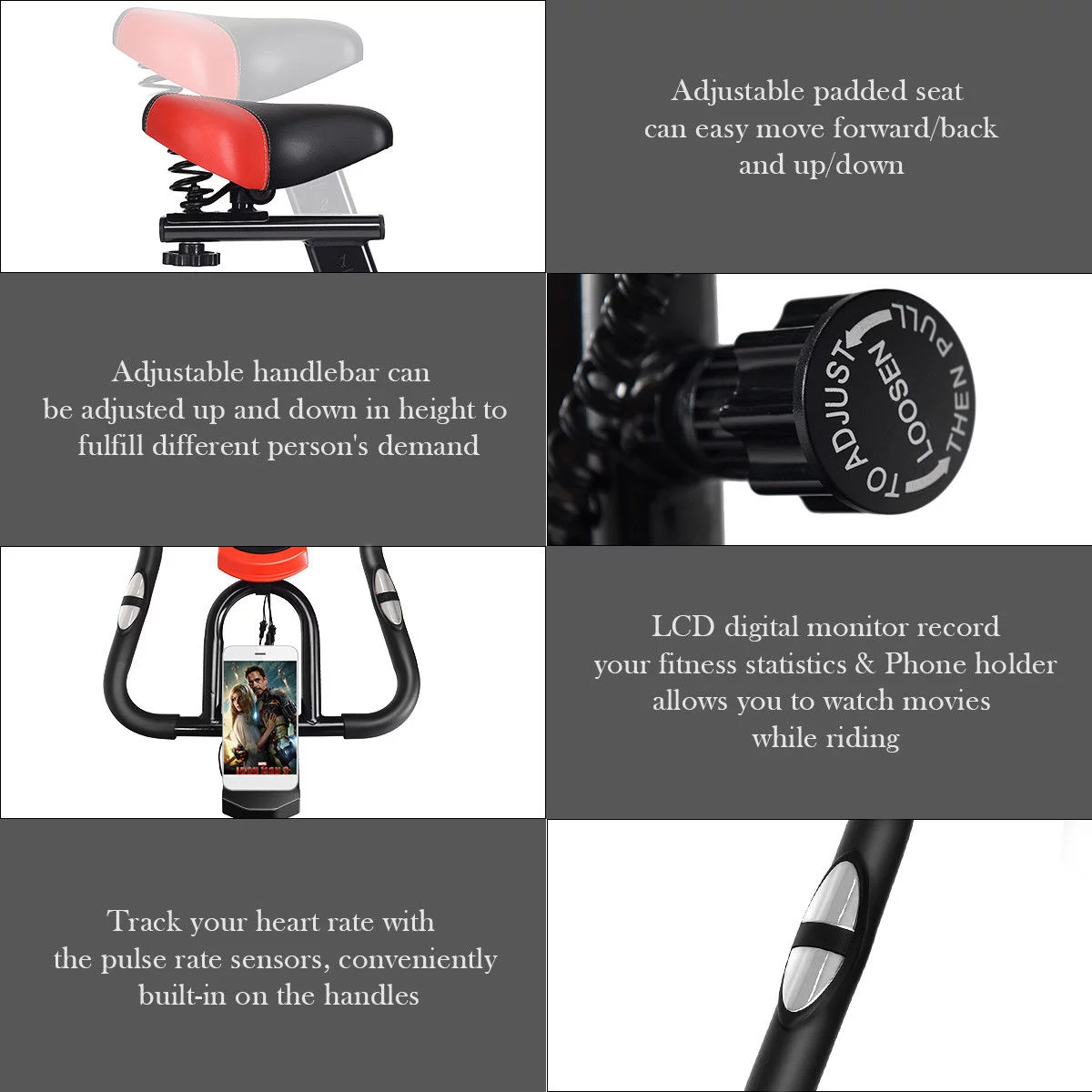 Gymax Indoor Cycling Bike Exercise Cycle Trainer Fitness Cardio Workout LCD Display - Womvr