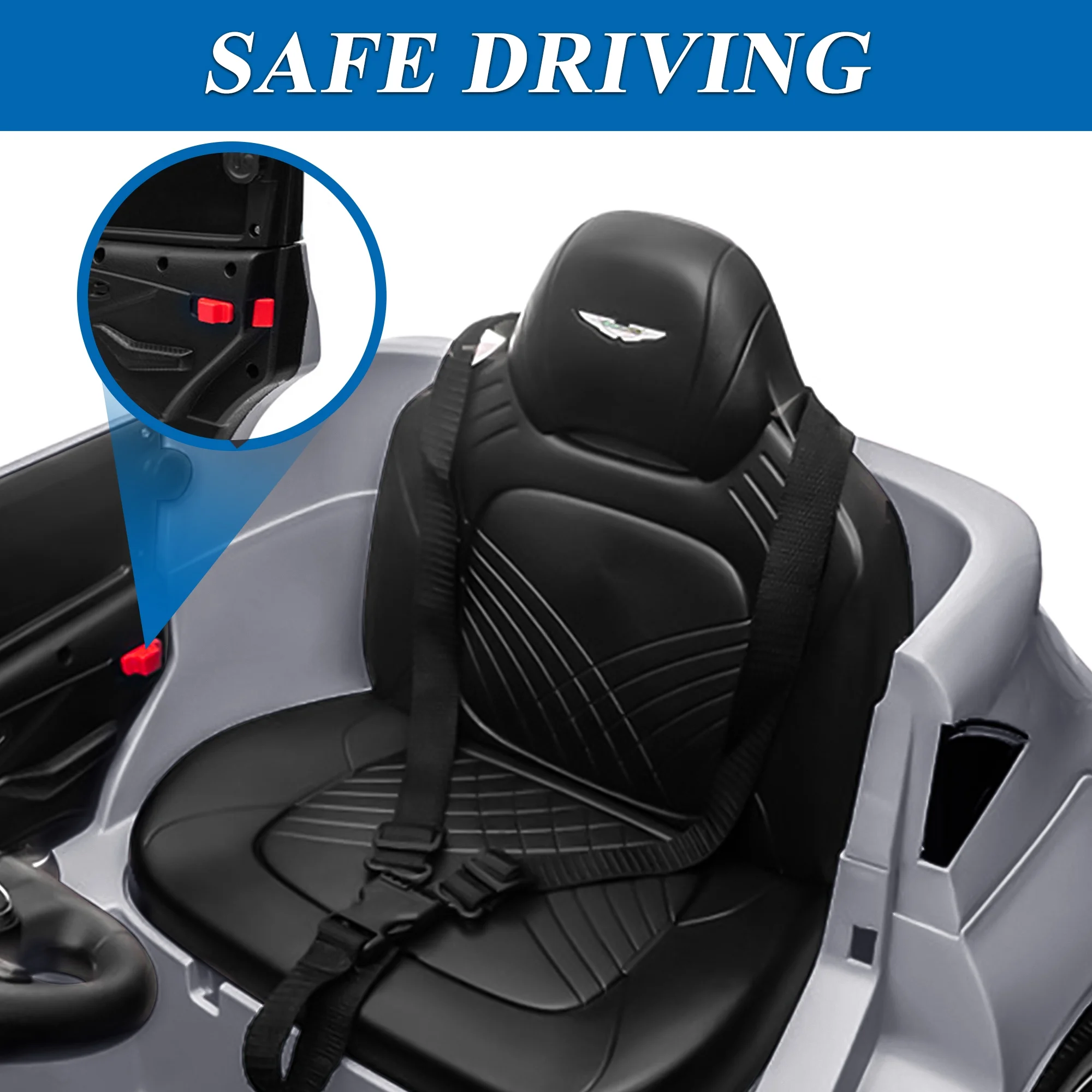 12V Ride on Car for Girls and Boys Licensed Mercedes Benz Electric Vehicle, MP3, Bluetooth, Ride On Toy for 3-5 Years Old, Red - Womvr