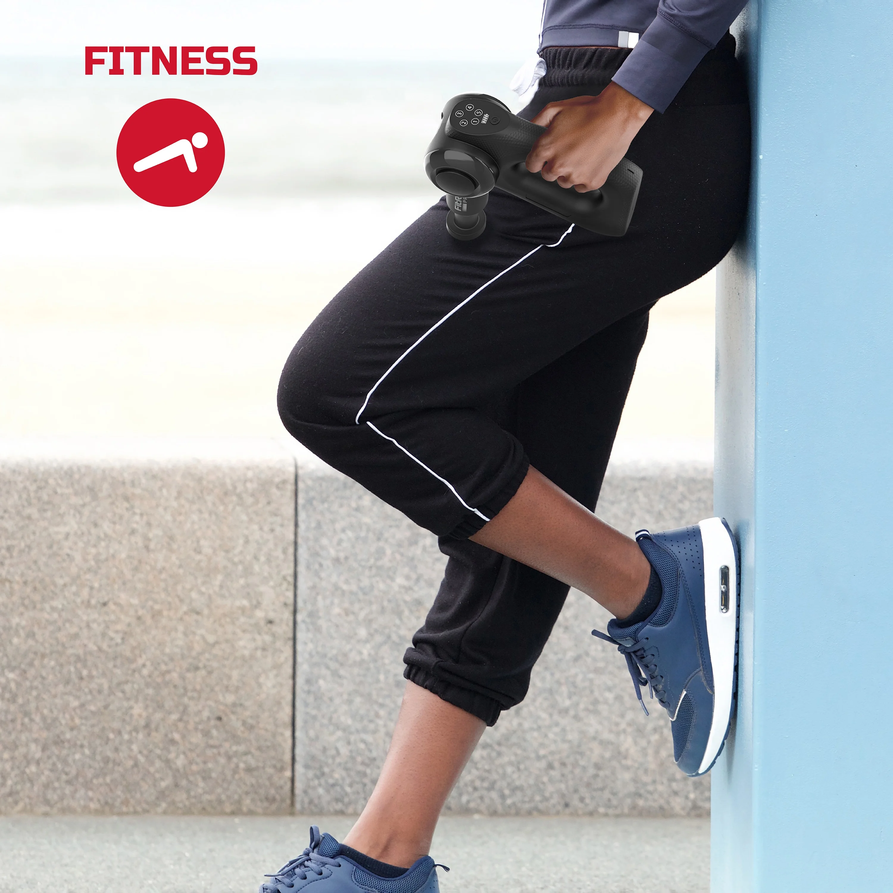 FitRx Pro Neck and Back Massager, Handheld Percussion Massage Gun with Multiple Angles, Speeds and Attachments - Womvr