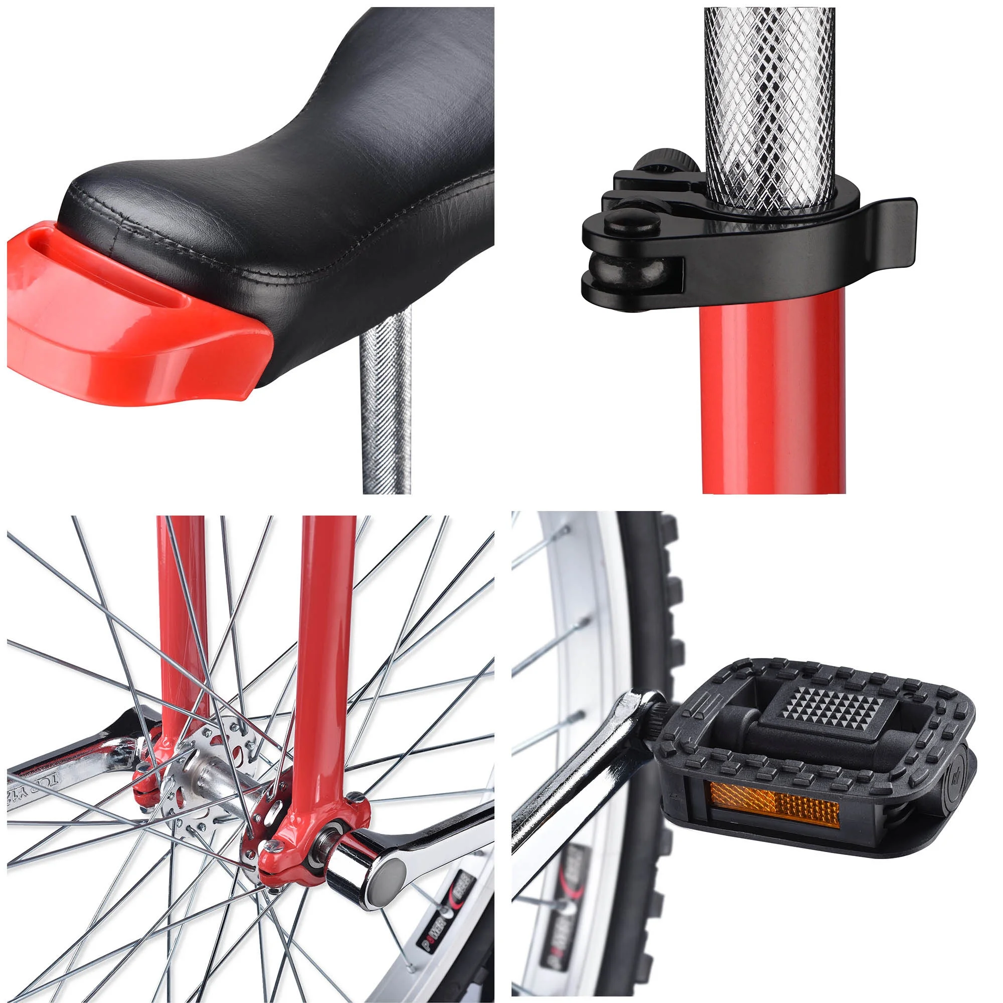 Yescom 18 In Wheel Outdoor Unicycle Skid-proof Tire Fitness Bicycle Balance Training for Adults Teenagers Kids, Silver - Womvr