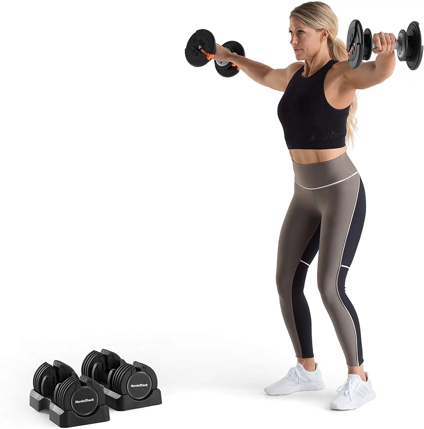 NordicTrack 55 lb Select-a-Weight Dumbbell Pair, Black - Womvr