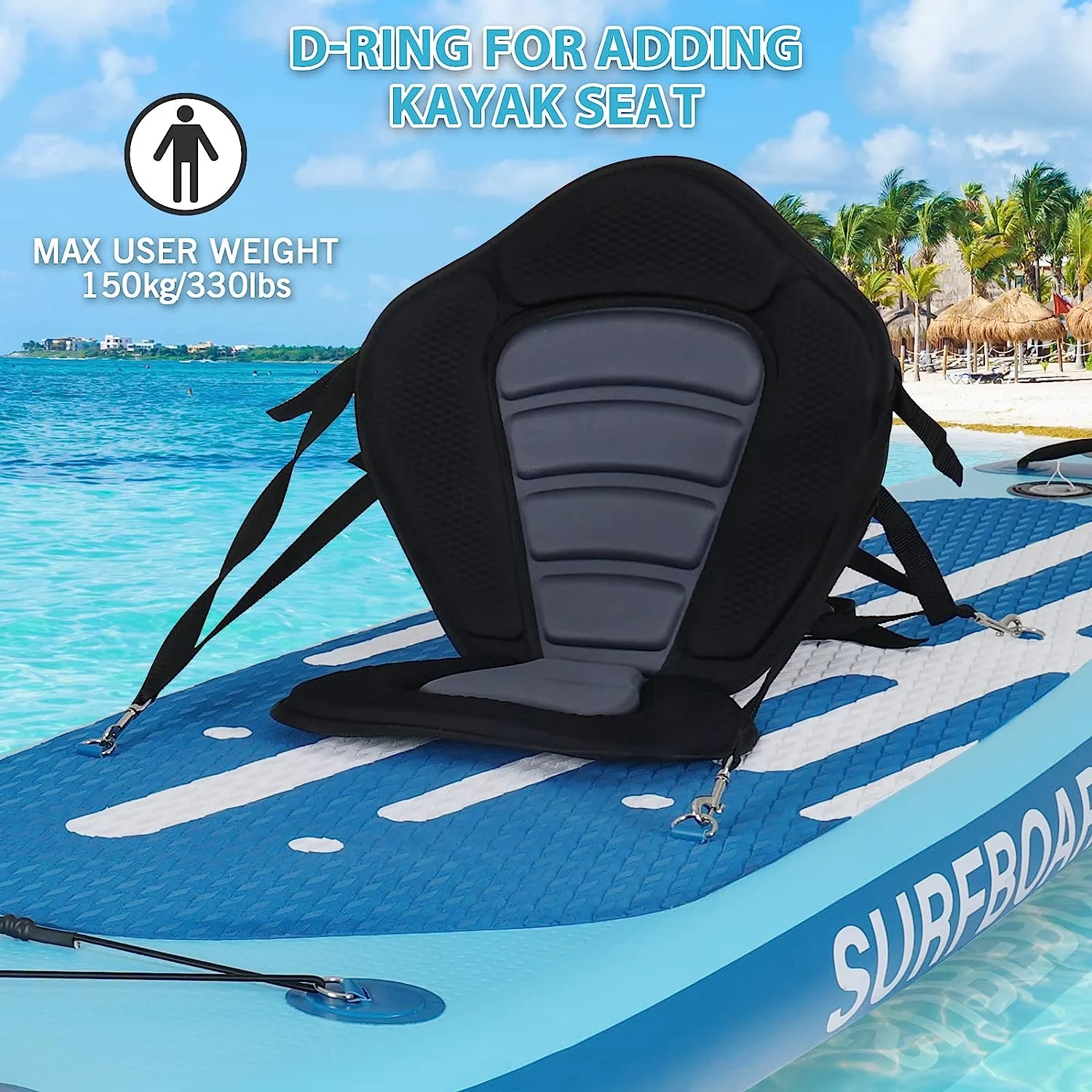 PULUOMIS Inflatable Paddle Board with Seat,Backpack,Hand Pump,Fins,Repair Kit - 11 Ft - Adult - Blue - Womvr