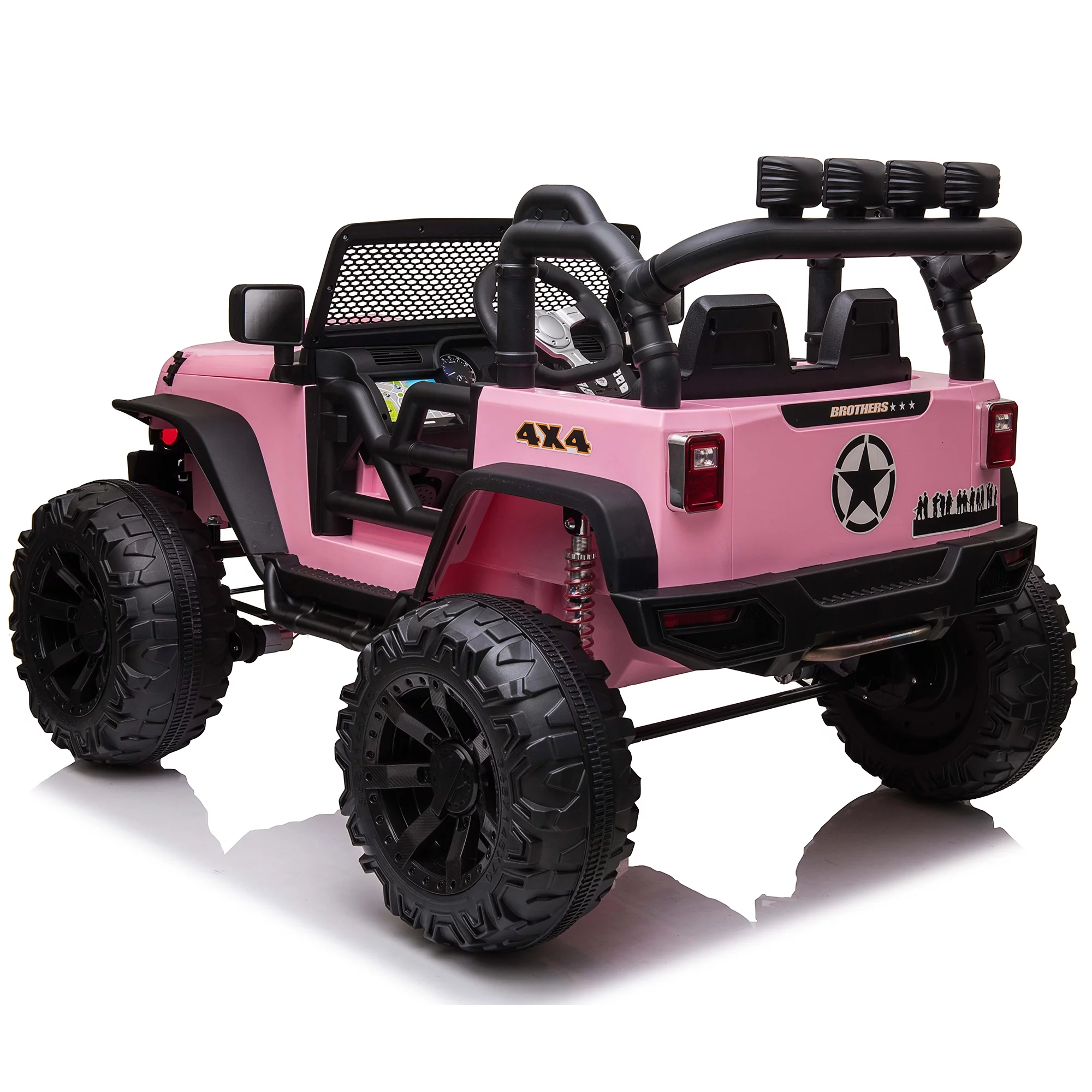 Pouseayar JEEP Double Drive Electric  Children Ride- on Car for Boys Girls,Purple - Womvr