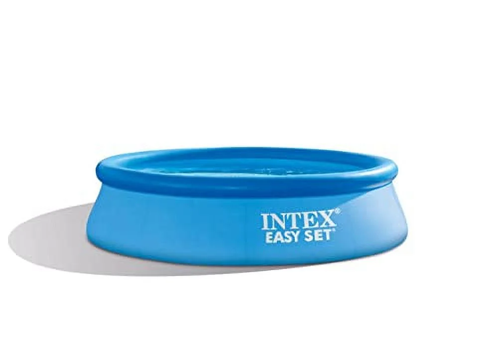 Intex Easy Set 10 Foot x 30 Inch Above Ground Inflatable Round Swimming Pool with 30 Gauge 3 Ply Side Walls and Drain Plug, Blue - Womvr