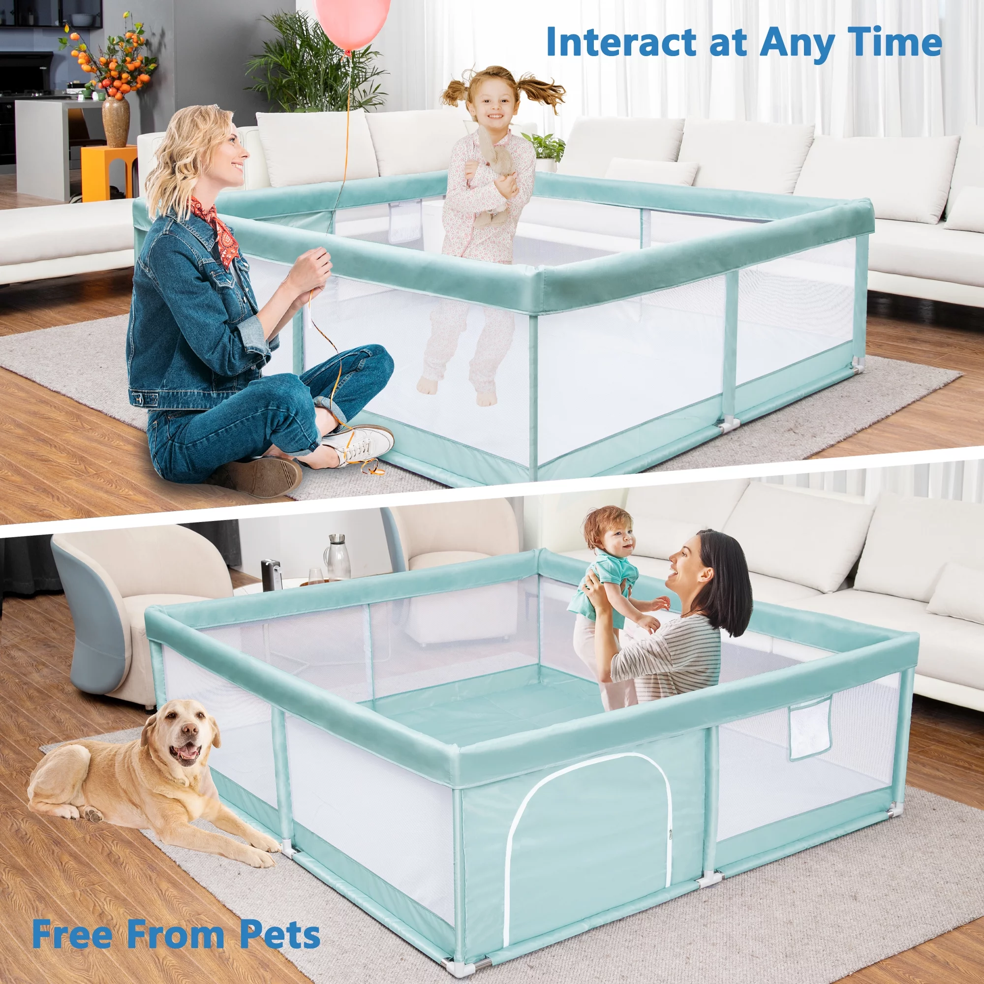 TEAYINGDE Baby Playpen Large Play Yard Fence for Toddlers,47