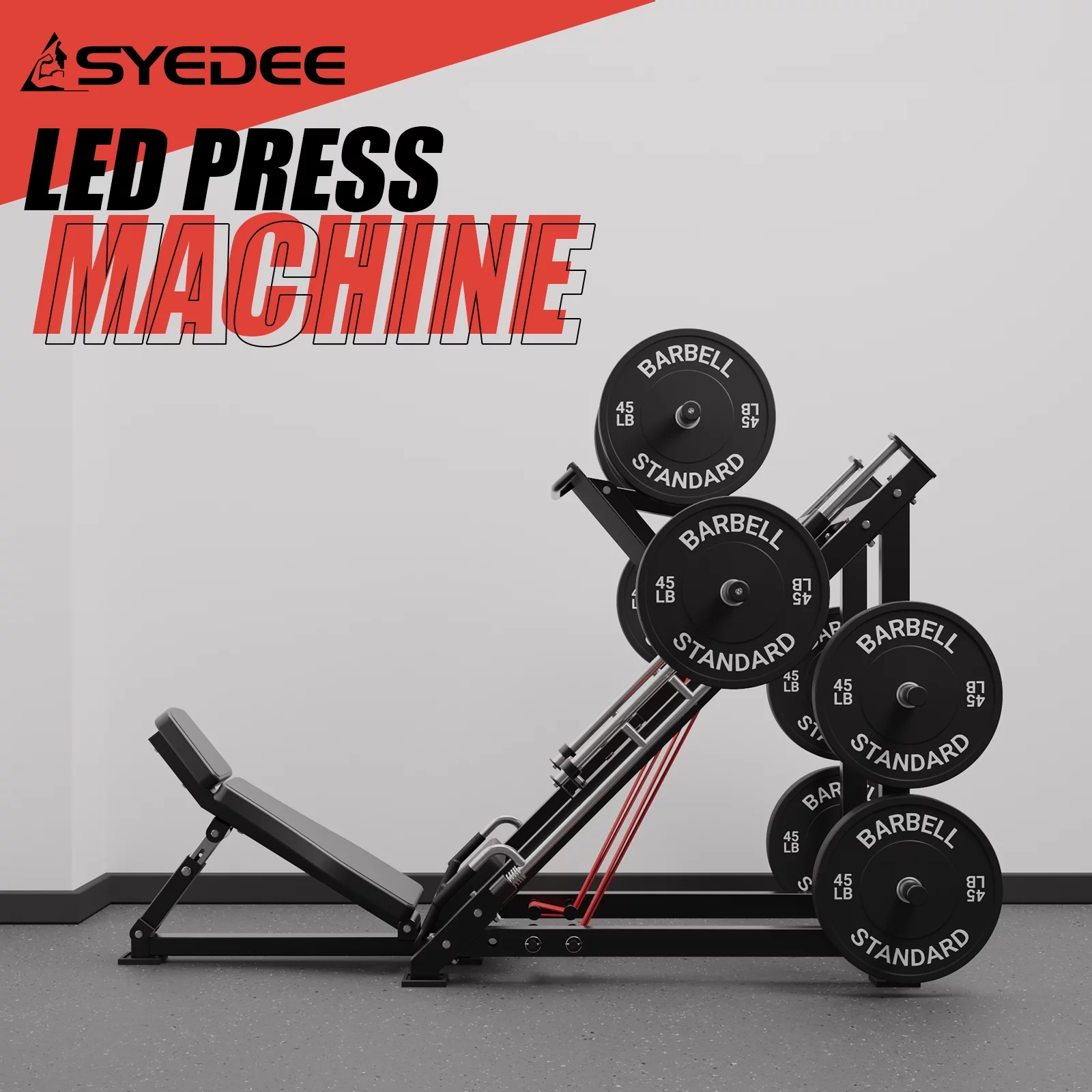 syedee Leg Press Machine with Calf Block, 1500LBS Weight Capacity Adjustable Leg Machine with Resistance Band Pegs and Plate Storages, Workout Equipment for Strength Training - Womvr