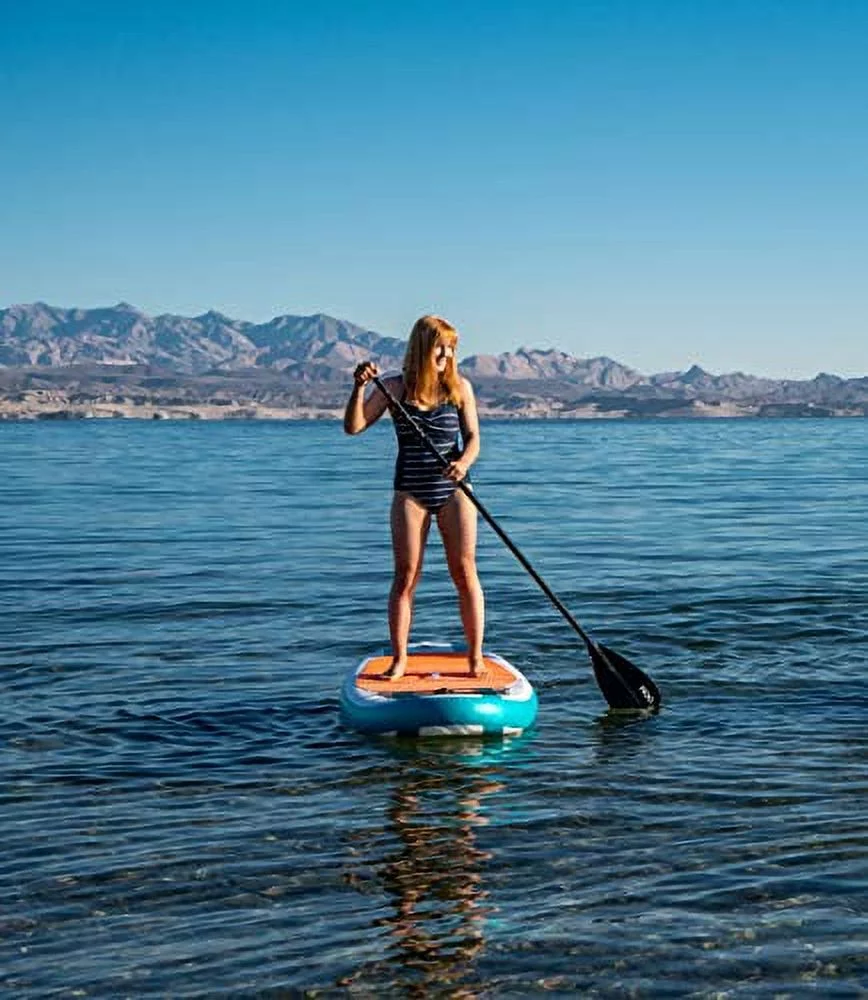 Roc Inflatable Stand Up Paddle Board with Premium sup Accessories & Backpack, Non-Slip Deck, Waterproof Bag, Leash, Paddle and Hand Pump. (Aqua) - Womvr