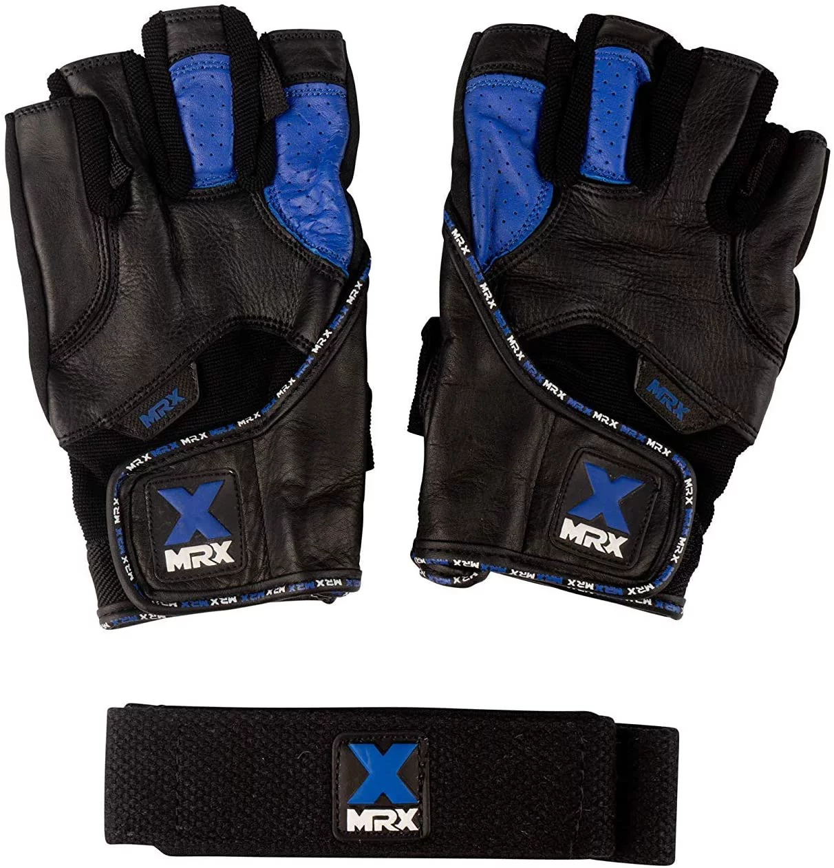 MRX Weight Lifting Gloves Gym Power Training Fitness Bodybuilding Glove Long Wrist Strap Black / Red M - Womvr