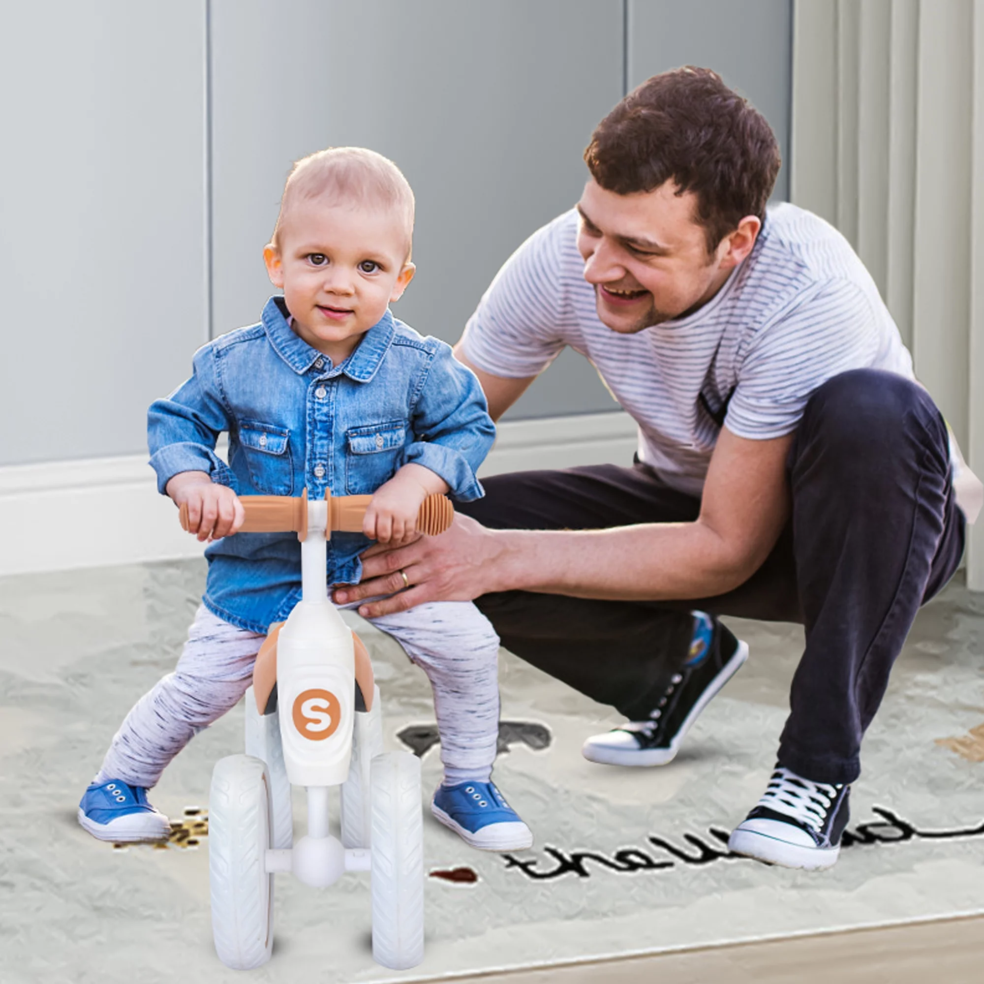 Sejoy Baby Balance Bike, 10-36 Month Kids Toddler Walker, 4 Wheels Riding Toys for Boys and Girls, First Birthday Gifts - Womvr