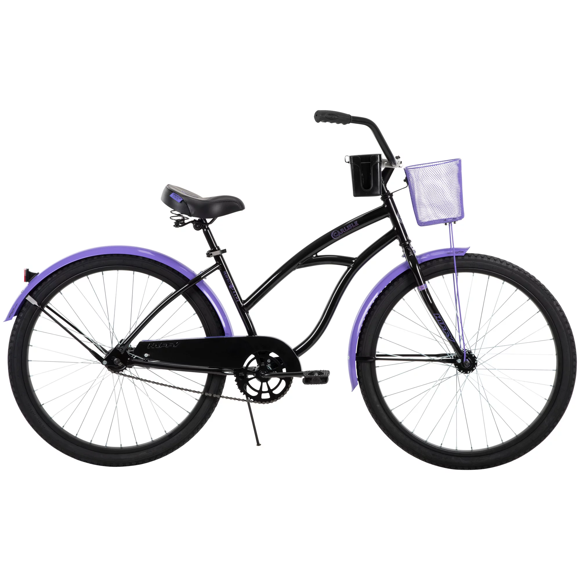 Huffy Carlisle 26-In. Cruiser Bicycle for Women, Black and Purple - Womvr