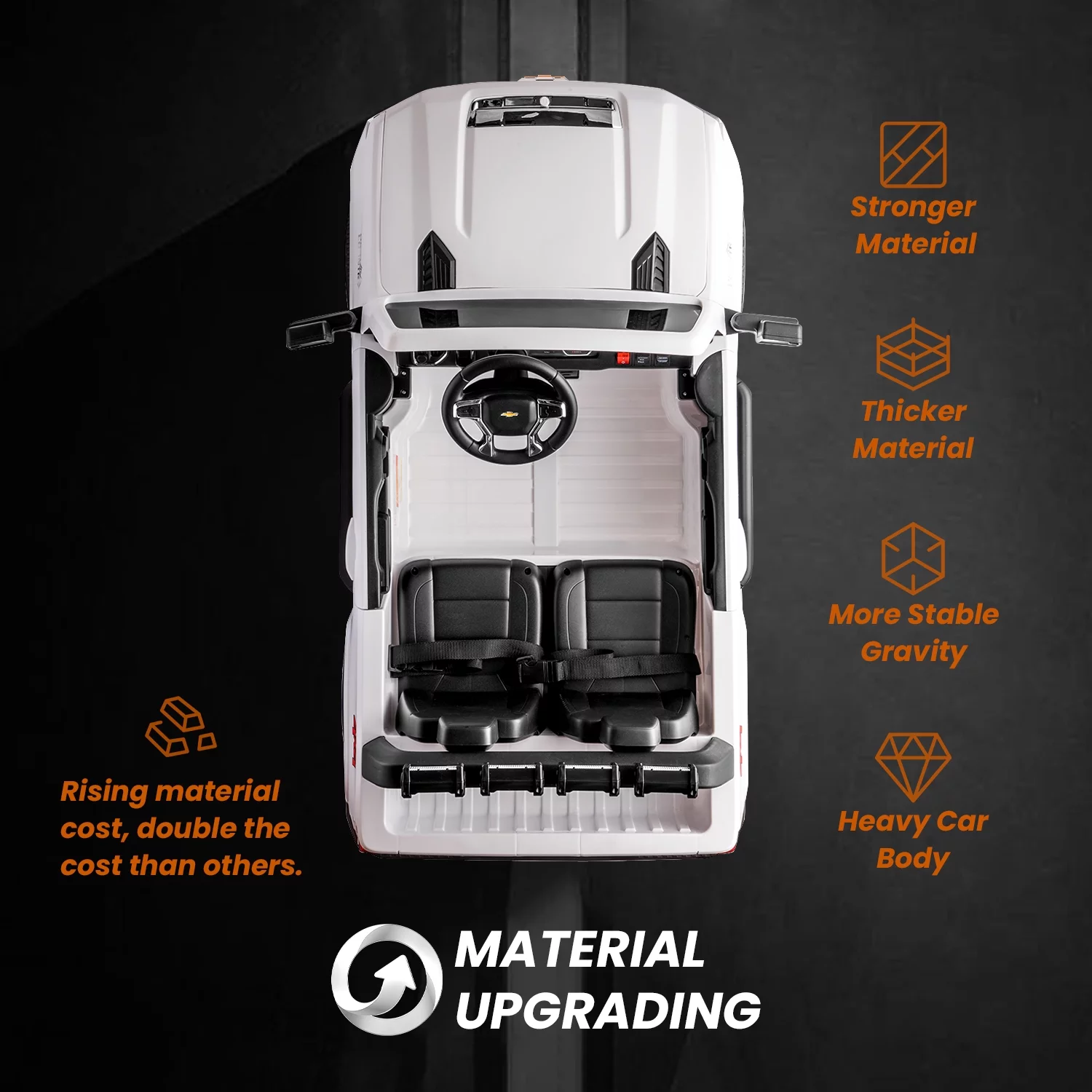 Track 7 24V Ride on Car, Licensed Silverado HD 2 Seater Electric Car for Boys Girls Age 3+, 24V Ride on Truck w/Remote Control, Music, ABC, Pink - Womvr