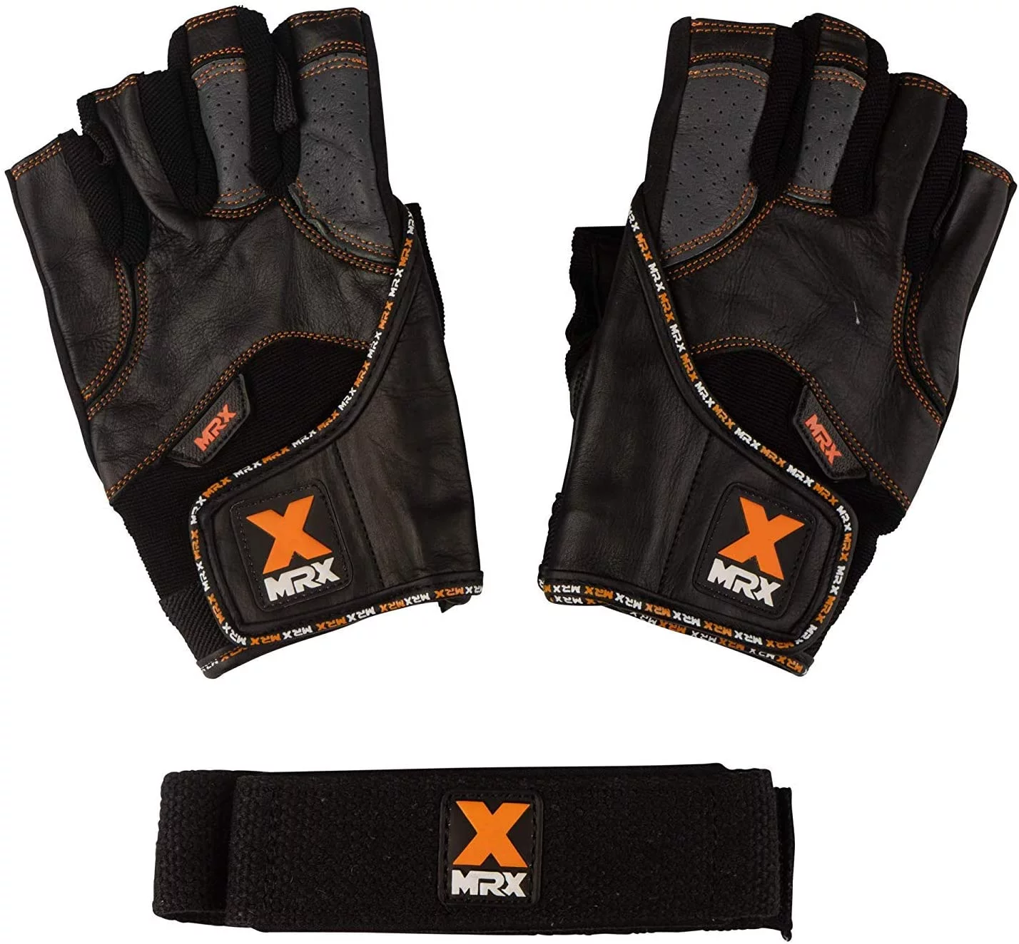 MRX Weight Lifting Gloves Gym Power Training Fitness Bodybuilding Glove Long Wrist Strap Black / Red M - Womvr