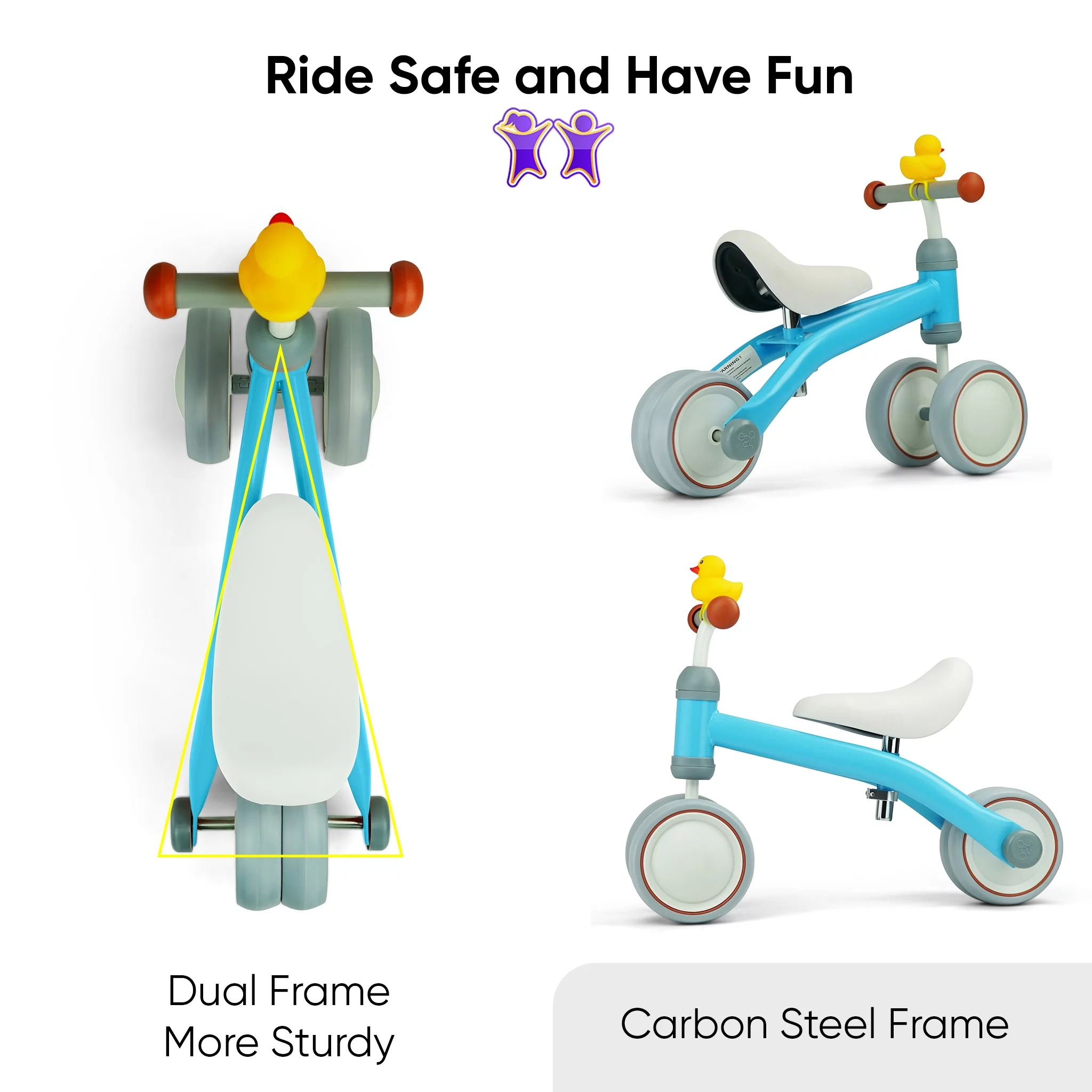 KRIDDO Baby Balance Bike for 1-2 Year Old Boy and Girl Gifts, Toddler Mini Bike for One Year Old First Birthday Gifts Baby Toys 12 Months to 2.5 Year Old, White - Womvr