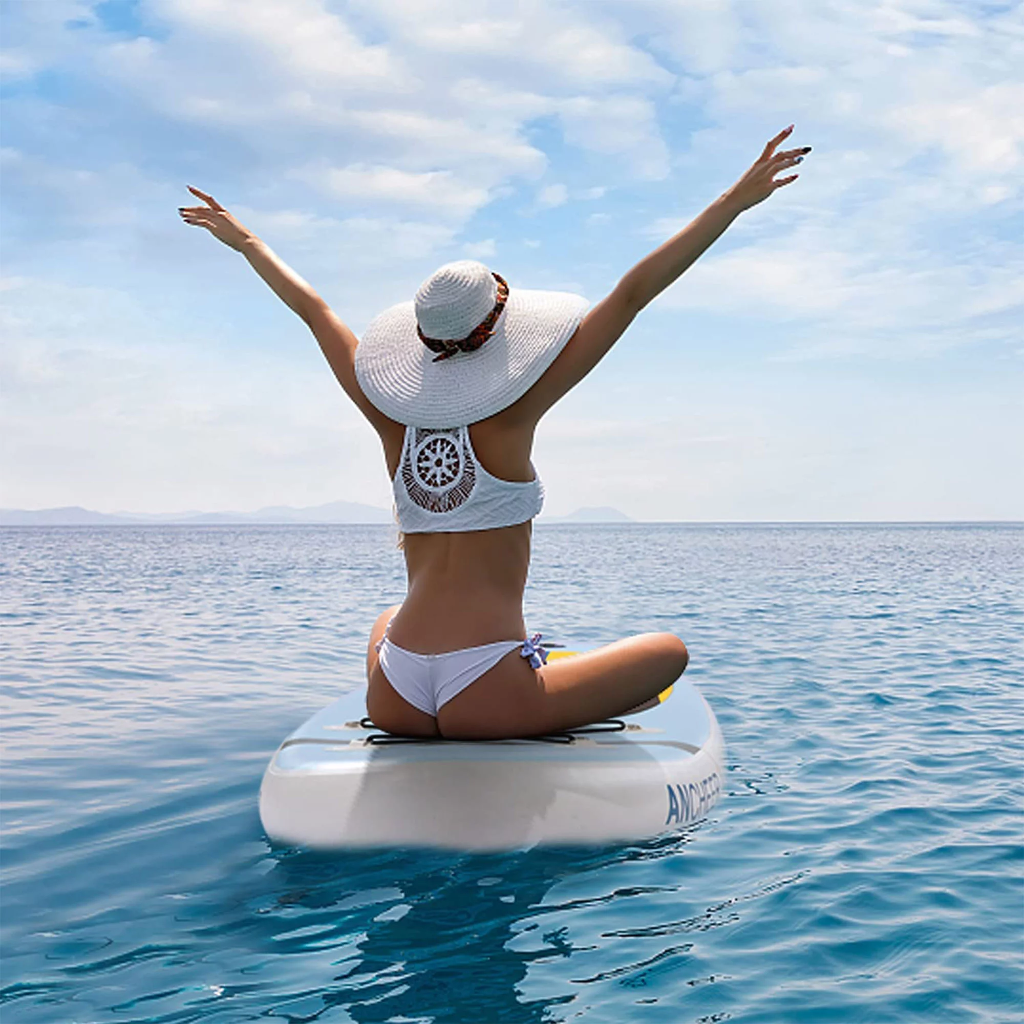 Ancheer Inflatable Stand Up Paddle Board with Accessories and Bag, Yellow - Womvr