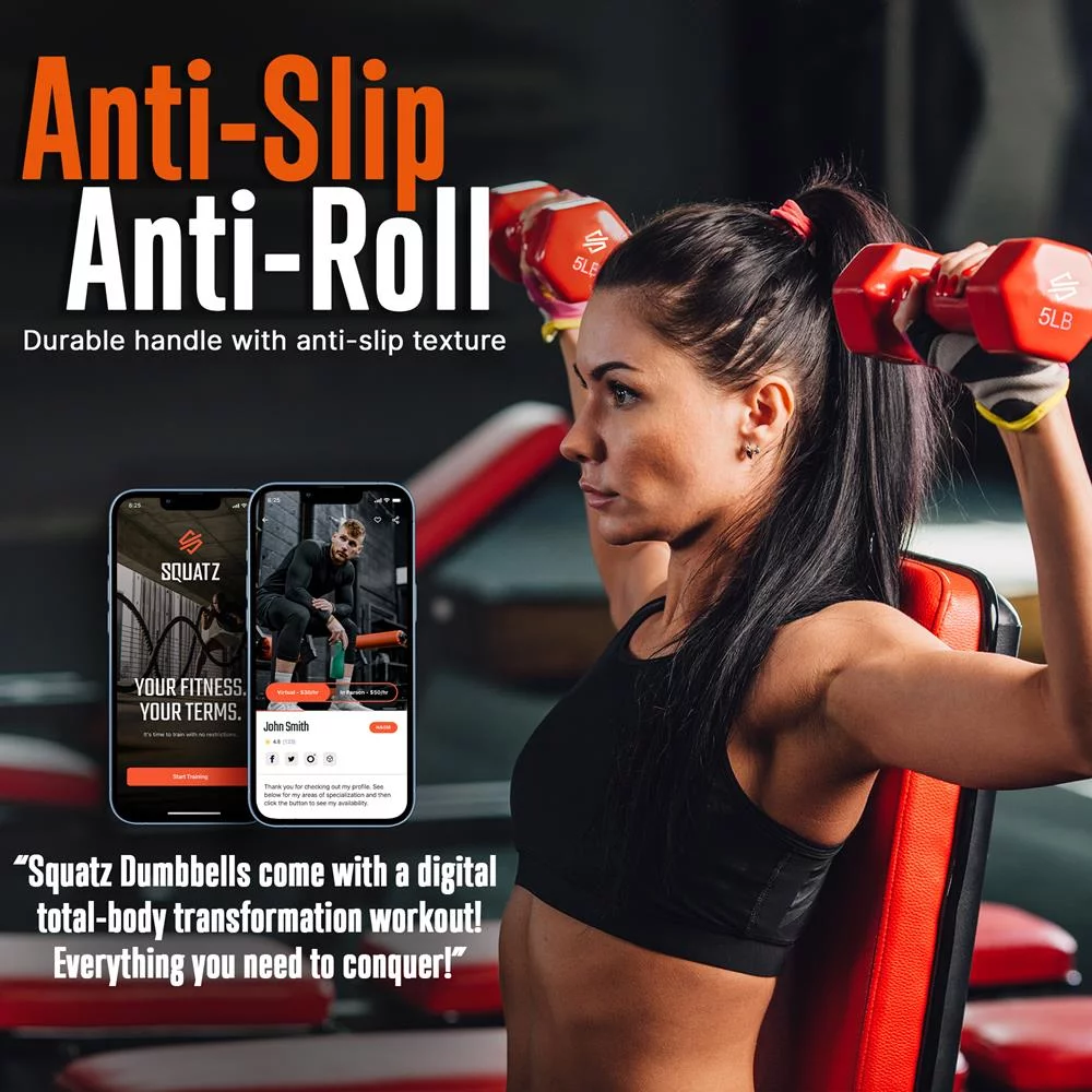 20 lbs. Neoprene Coated Dumbbell Set with Stand, Colour Gray, Black and Orange All Purpose Hand Weight Anti-Slip Hex Shape Dumbbell - Womvr