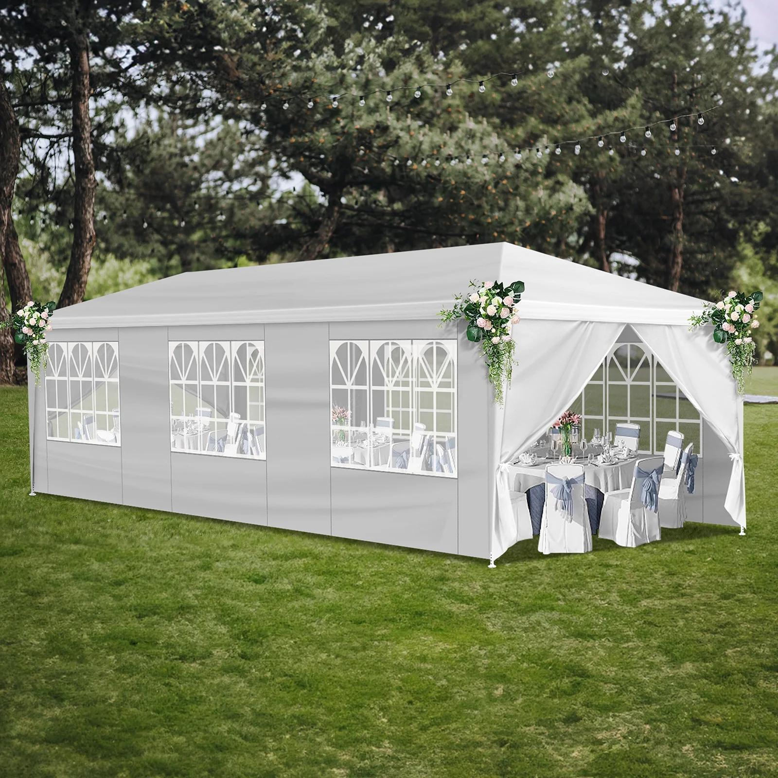 Ktaxon 10'x30' Canopy Tent Wedding Partywith Removable 5 Sidewall White - Womvr