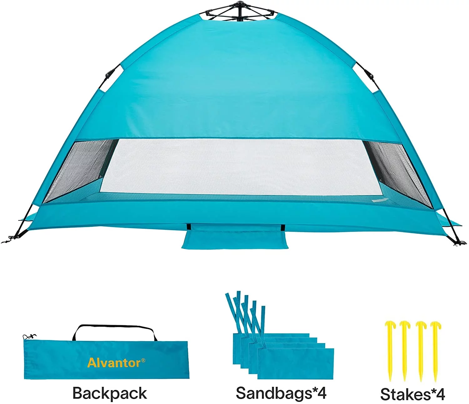 Beach Umbrella Tent Automatic Pop Up Sun Shelter UPF 50+ Cabana Camping Hiking Canopy by Alvantor - Womvr