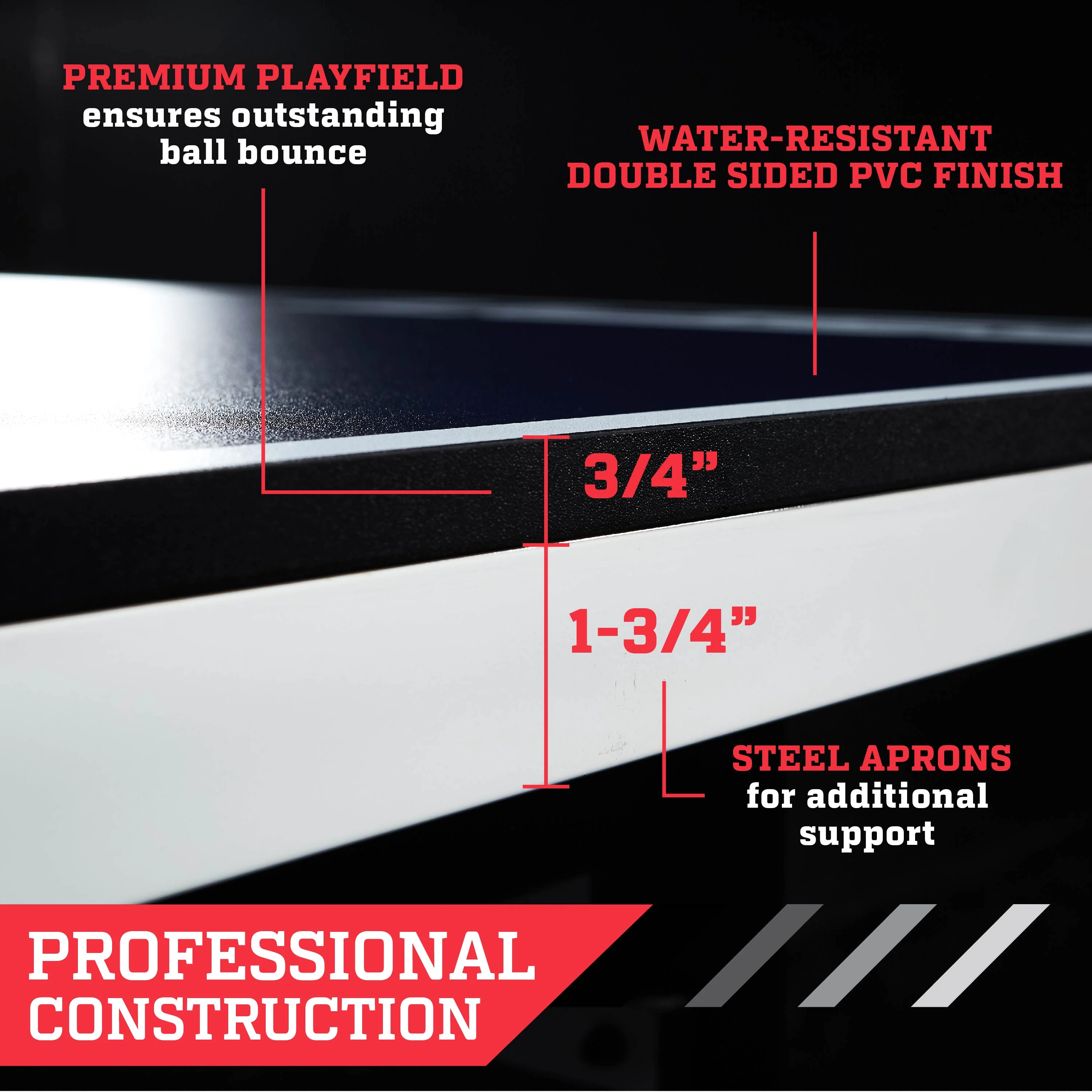 ESPN Official Size 18mm 2 Piece Table Tennis Table with Table Cover, #1 Indoor Model - Womvr