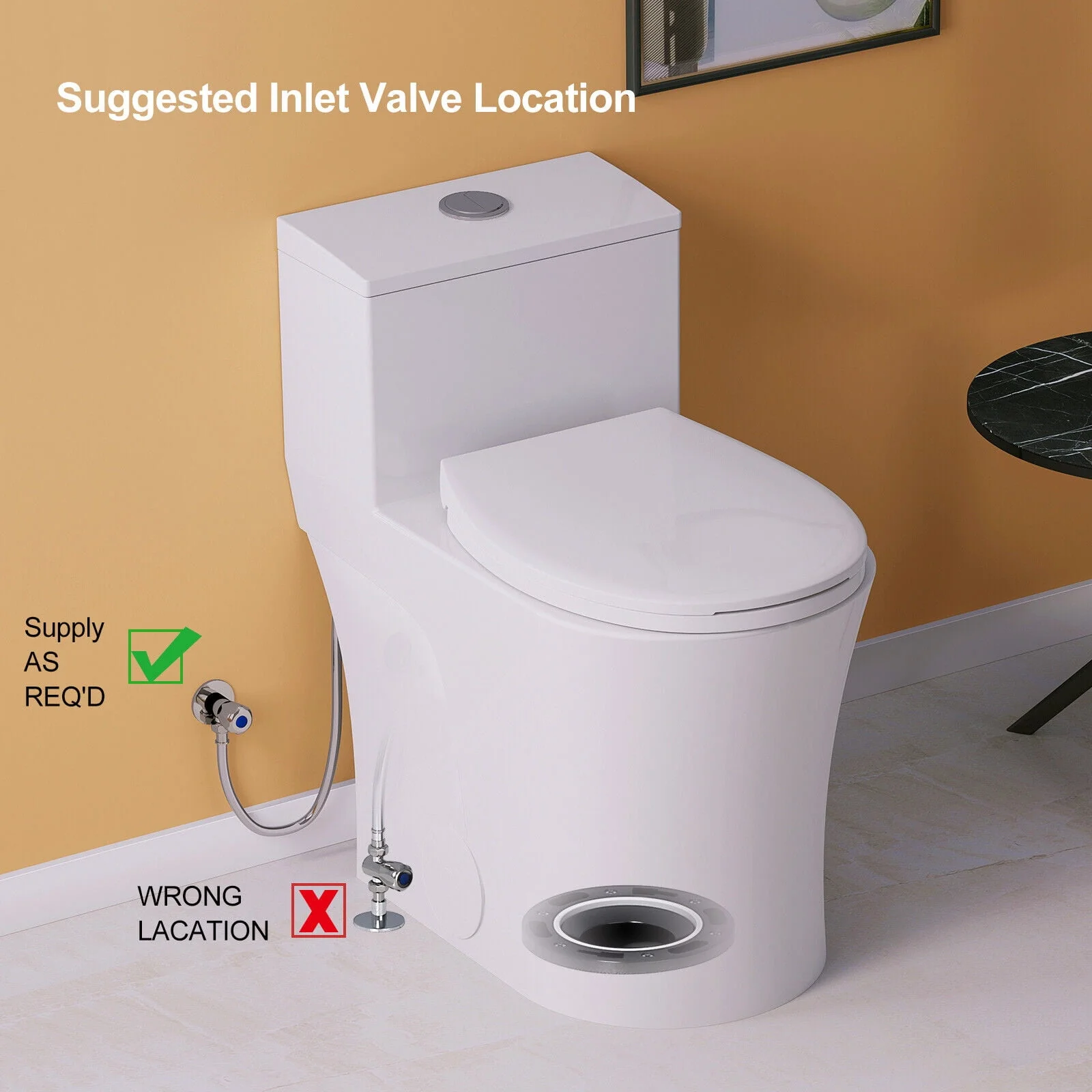 HOROW T0338W Elongated One Piece Toilet with Comfort Chair Seat ADA Height 17.3
