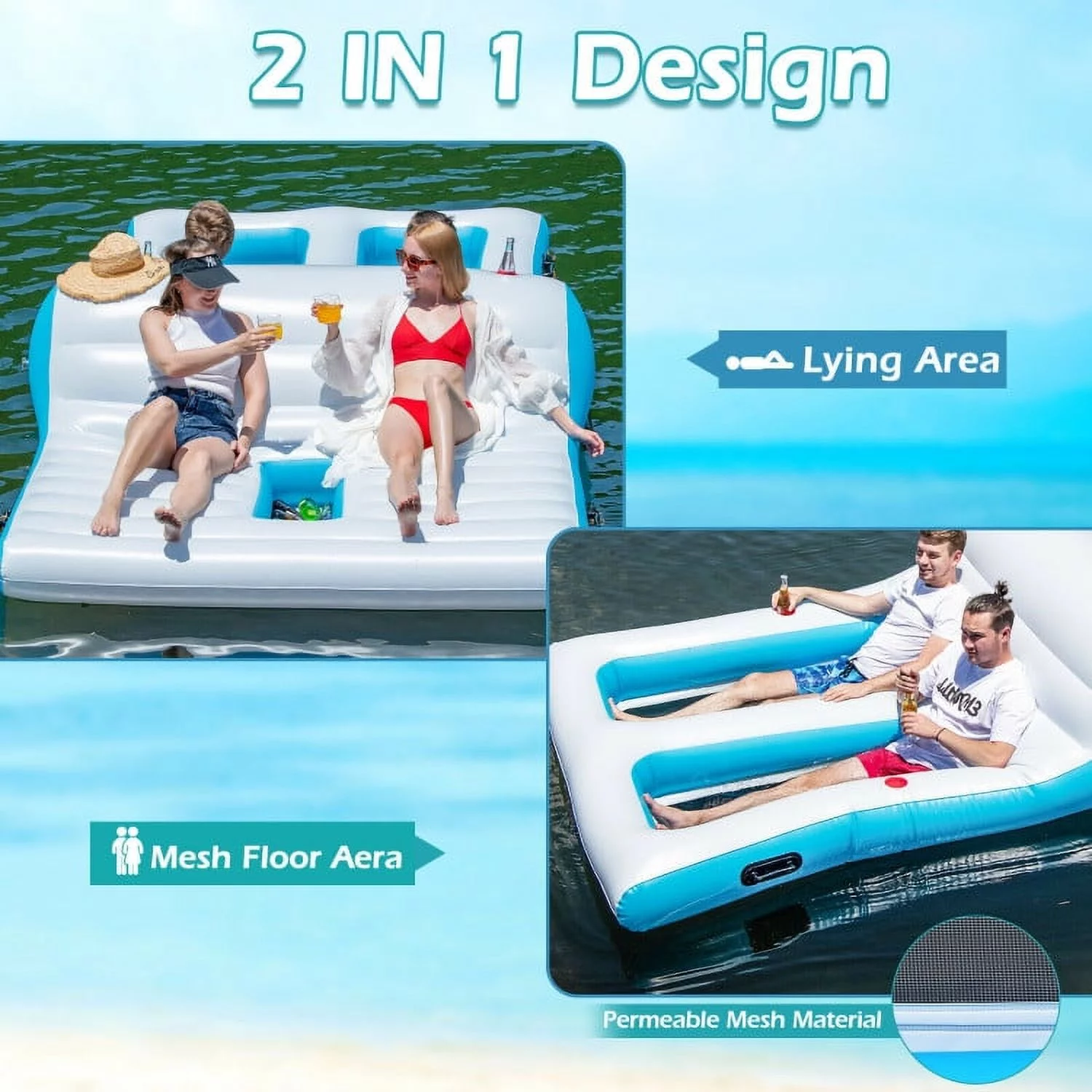 3-Layer Water Floating Mat Foam Pad for Lake, 83