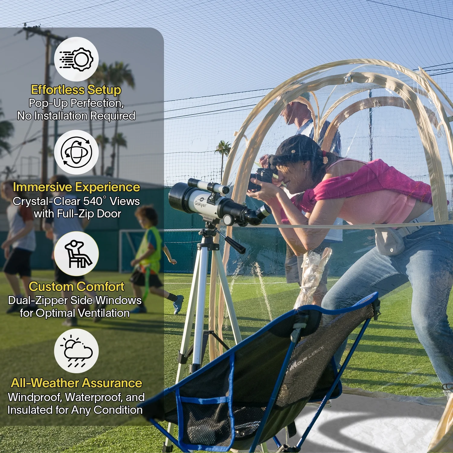 Pop-Up Weatherproof Sport Pod Tent for Camping, Fishing, and Shelter - Womvr