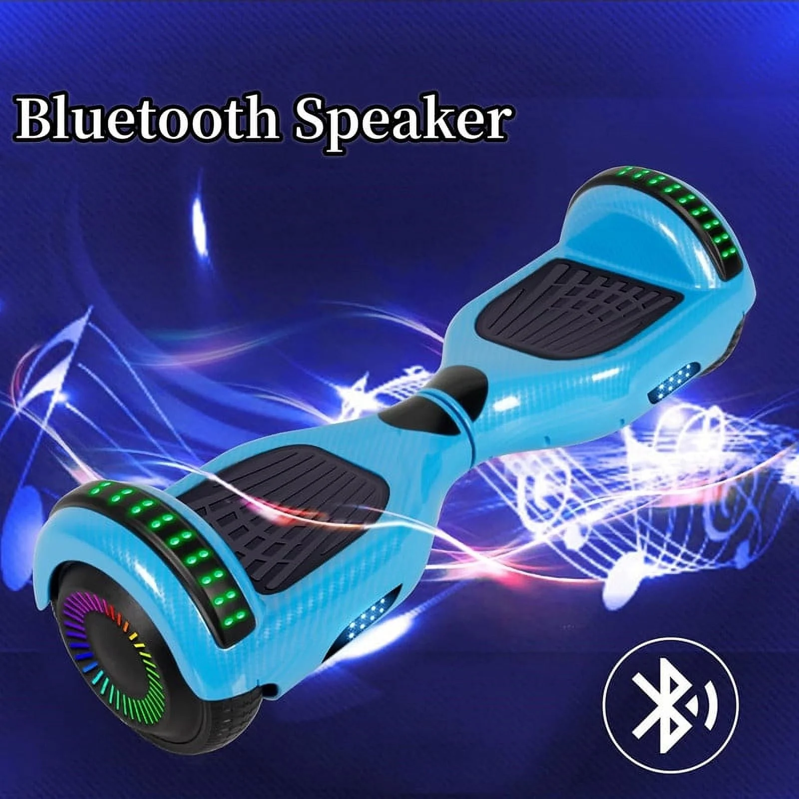 SISIGAD Hoverboard with Seat, 6.5 inch Hoverboard Go Kart Combo with Bluetooth Speaker & LED Lights for Kids Adults - Womvr