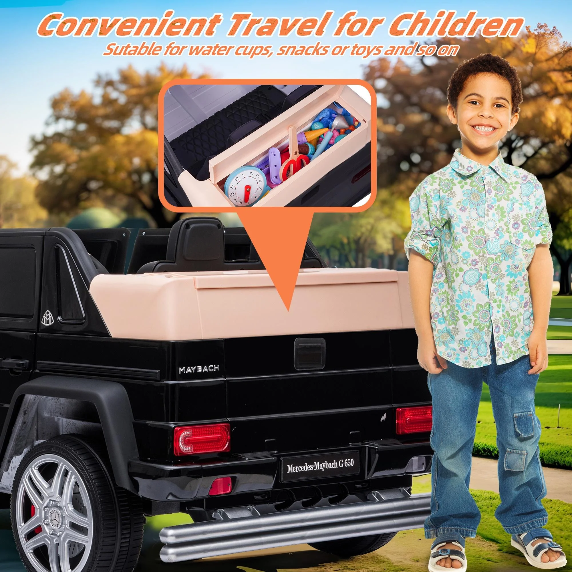 24V Ride on Car with Remote Control for Kids Mercedes Benz Ride on Car Toy for Boys and Girls 3-6 Years Old, Electric Vehicle, Bluetooth, LED Light, White - Womvr
