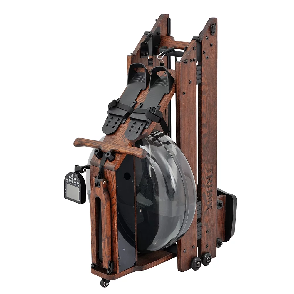 TRUNK Water Rowing Machine for Home Gym Fitness, Classic Wood Rower Machine with Bluetooth Monitor - Womvr