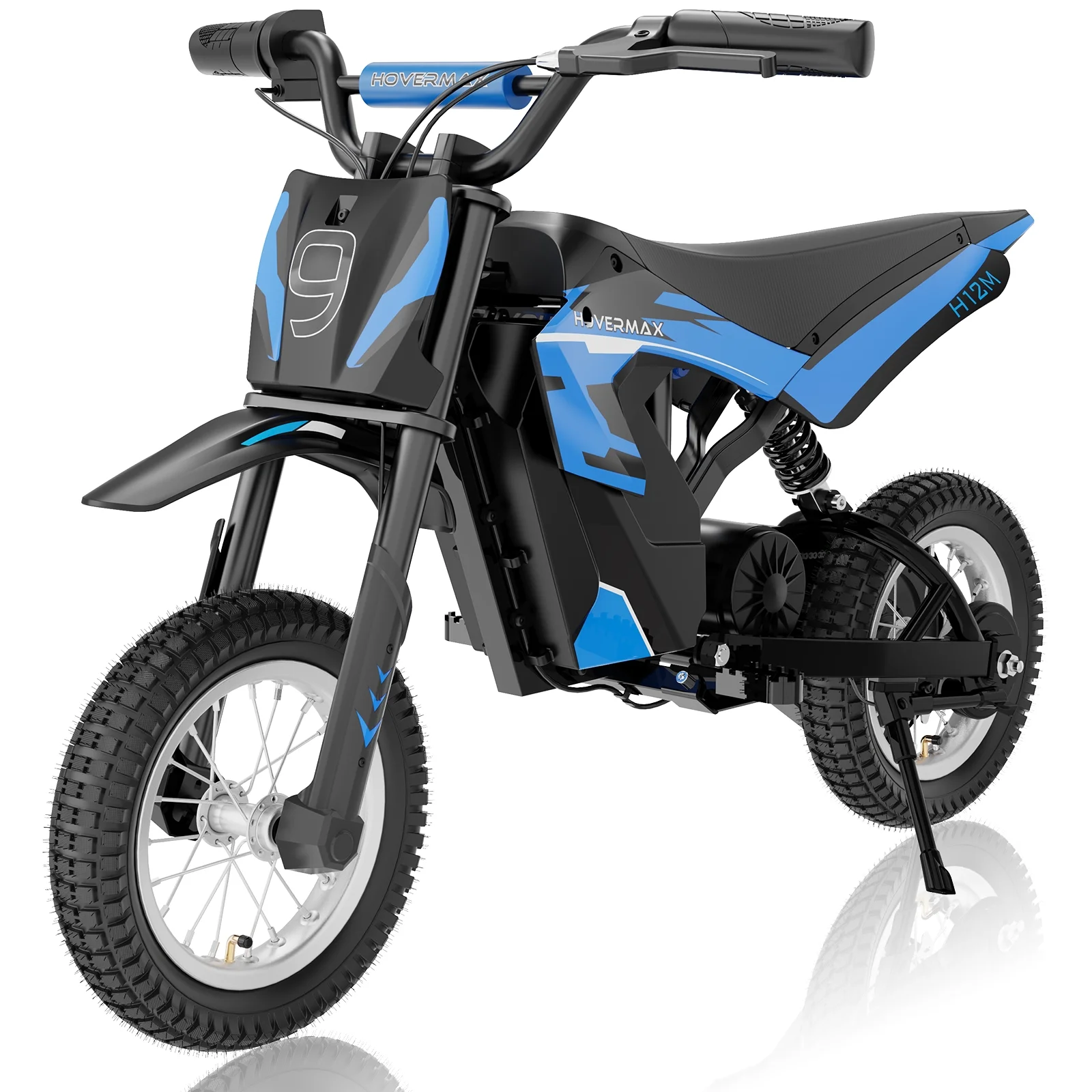 HOVERMAX H12M 24V Electric Dirt Bike, 300W Electric Motorcycle 12.5MPH Max Speed, Ride On Toys motocross for Kids Teens, Blue - Womvr