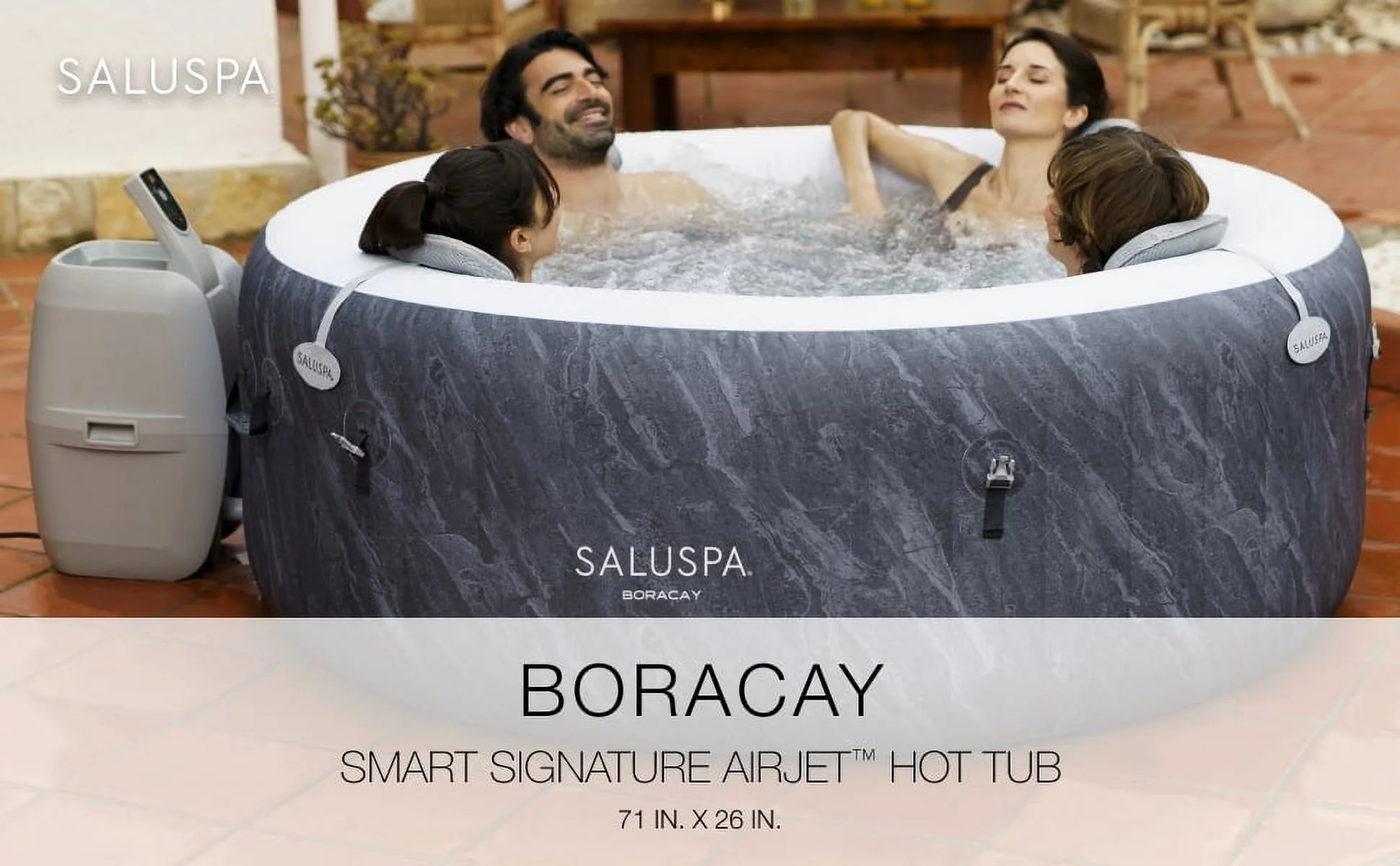 Bestway SaluSpa Cancun AirJet Inflatable Hot Tub with 120 Jets, Gray - Womvr