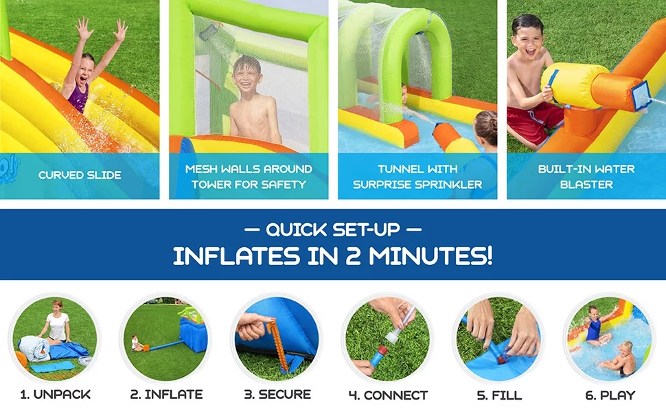 H2OGO! Cascade Cove Kids Inflatable Water Park 16' 3