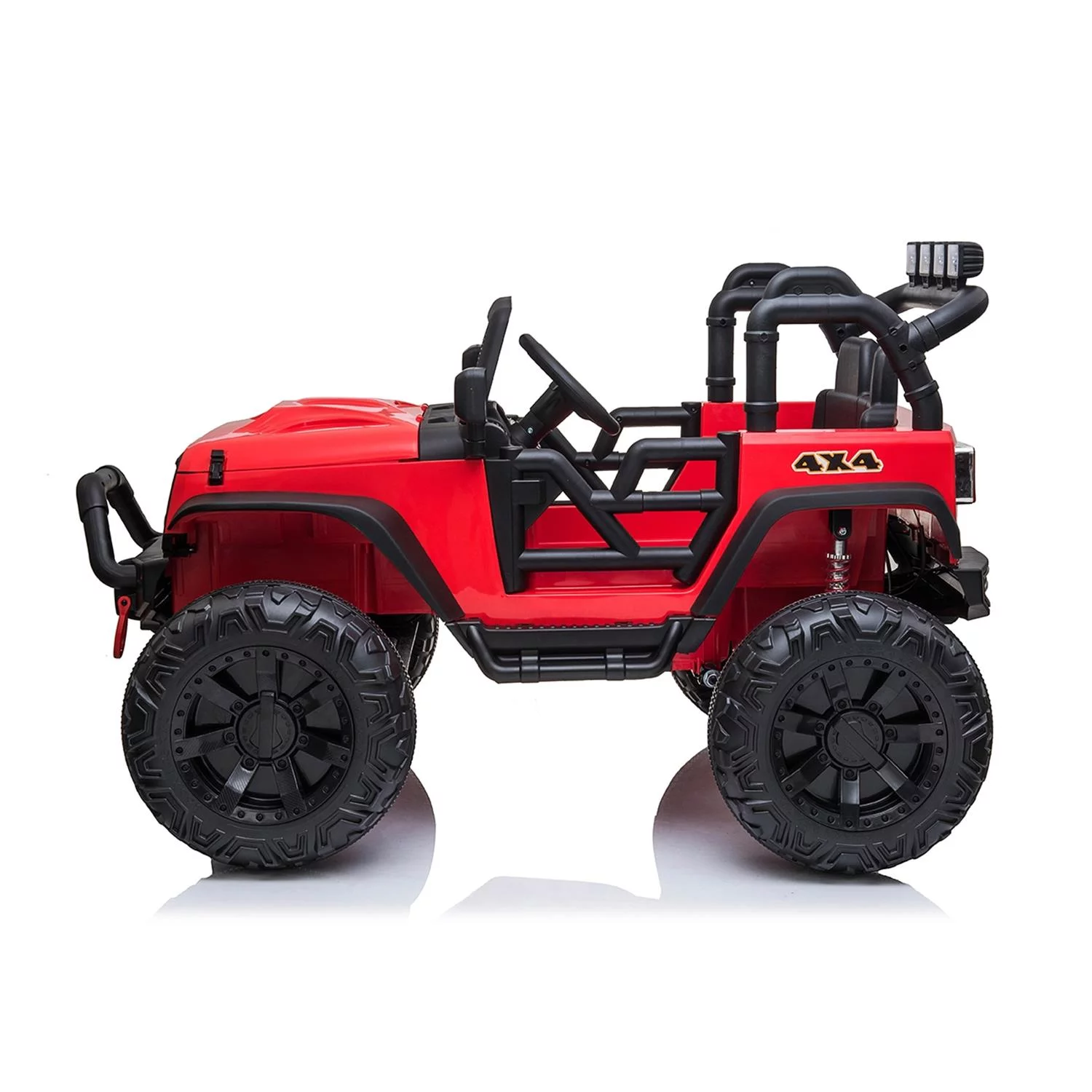 CIPACHO 24 V Double Drive Children Ride On Truck Car for Kids with Parent Remote Control, Electron Assisted Steering Wheel, Music Board, Bluetooth, MP3, Red - Womvr