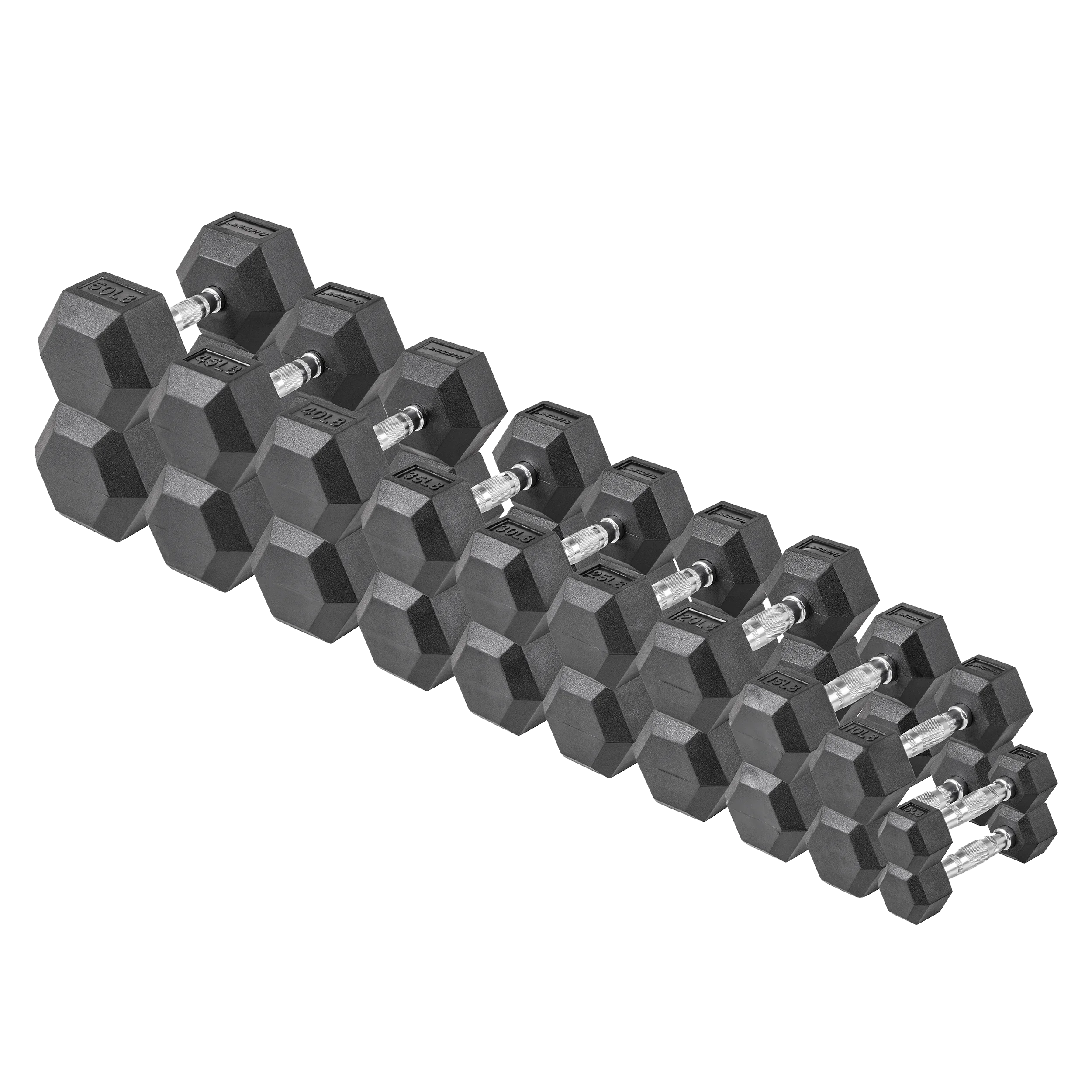 Lifeline Fitness 150 lb Hex Rubber Dumbbell Set - Womvr