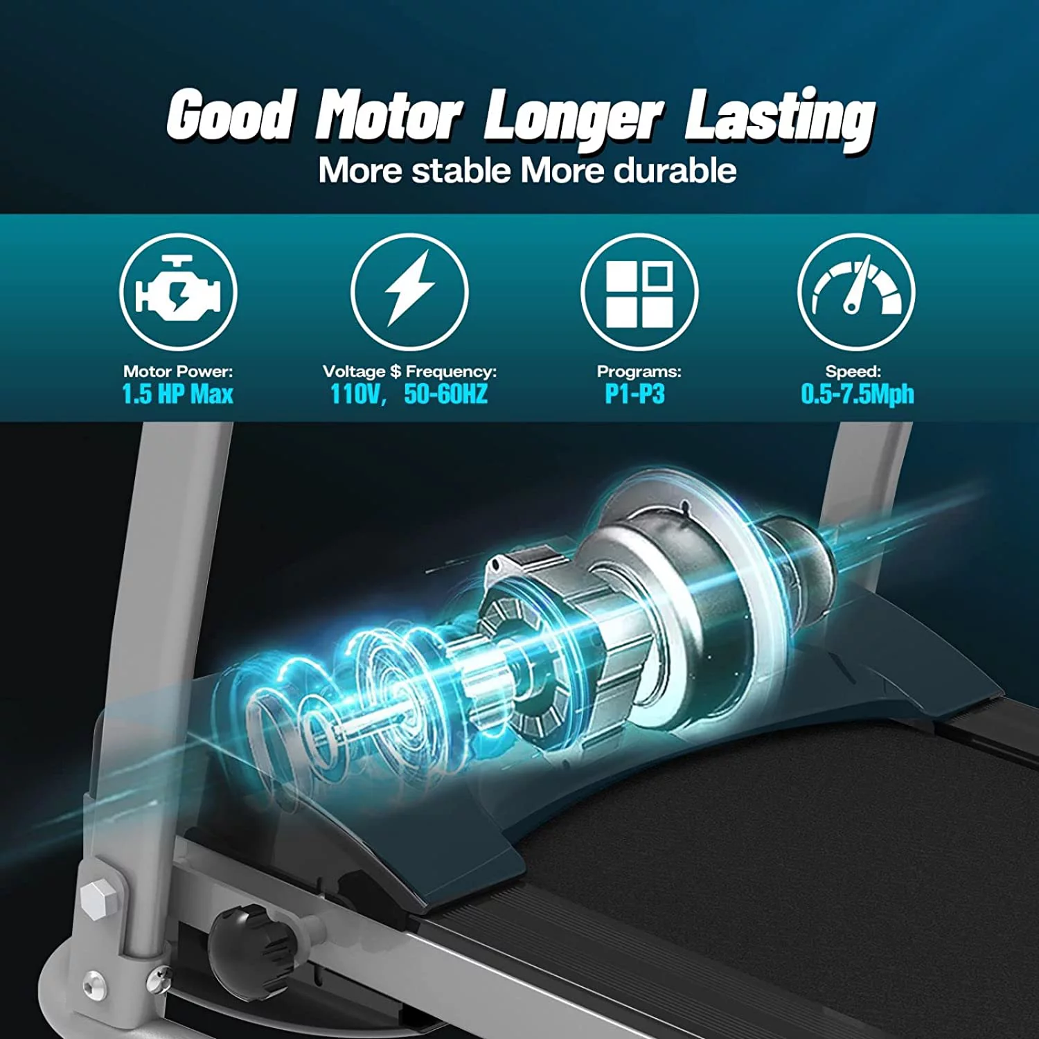 [US IN STOCK] Incline Treadmills for Home Folding Treadmill for Running and Walking Jogging Exercise with 12 Preset Programs, Tracking Pulse, Calories - Womvr