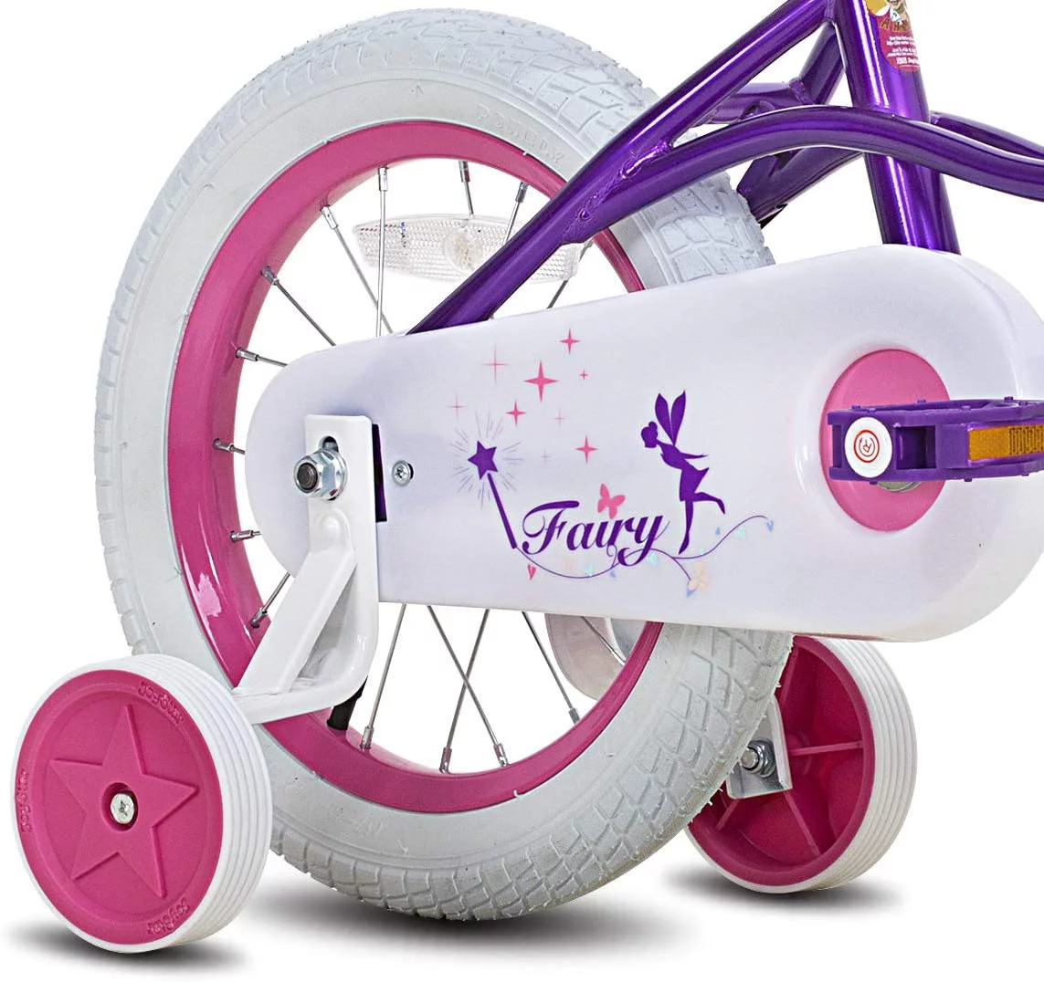 JOYSTAR Fairy Girls Bike for Toddlers and Kids Ages 5-9 Years Old Kids, 18 inch Wheels .Training Wheels Included,Pink - Womvr