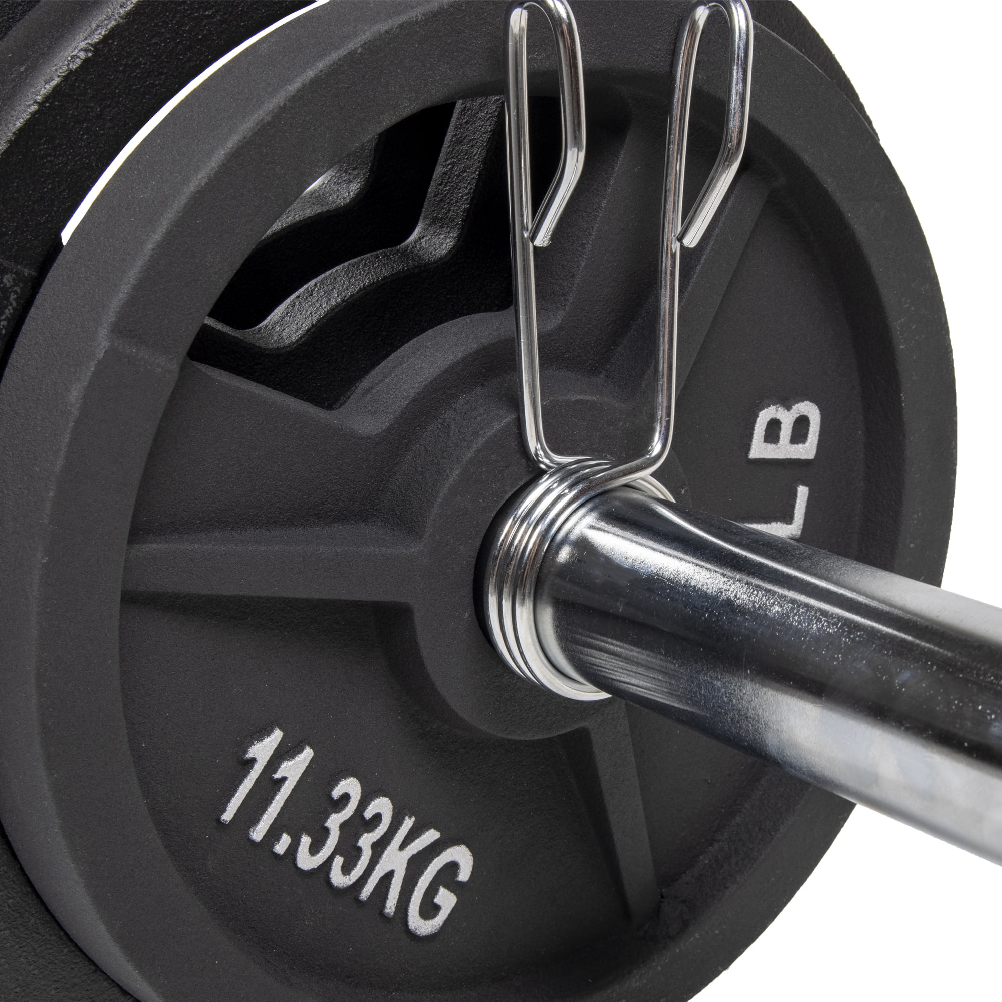 BalanceFrom Cast Iron Olympic Weight Including 7FT Olympic Barbell and Clips, 300-Pound Set (255 Pounds Plates + 45 Pounds Barbell), Multiple Packages - Womvr