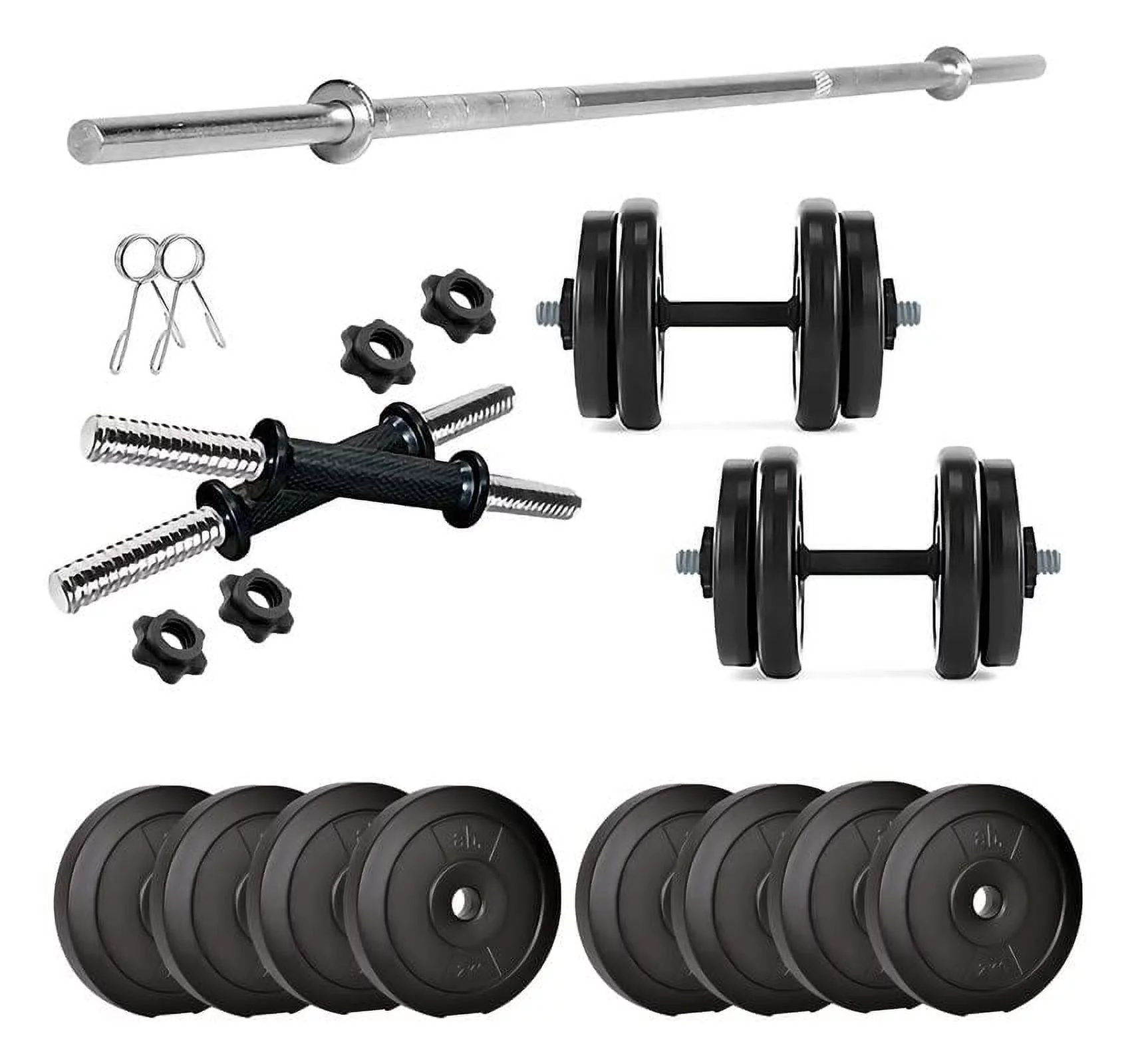 anythingbasic. PVC 16 Kg Home Gym Set with 4 Ft Gym Rods and One Pair Dumbbell Rods - Womvr