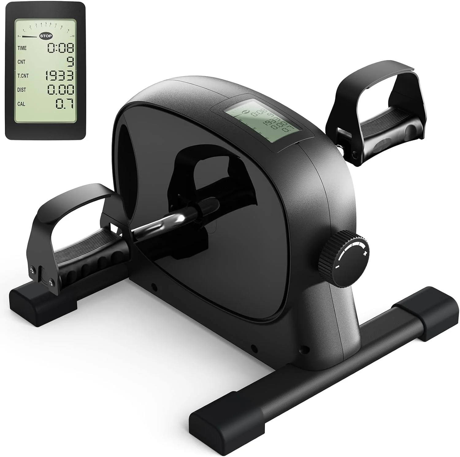 UPGO Mini Exercise Bike, Under Desk Bike Pedal Exerciser Portable Foot Cycle Arm & Leg Peddler Machine with LCD Screen Displays - Womvr