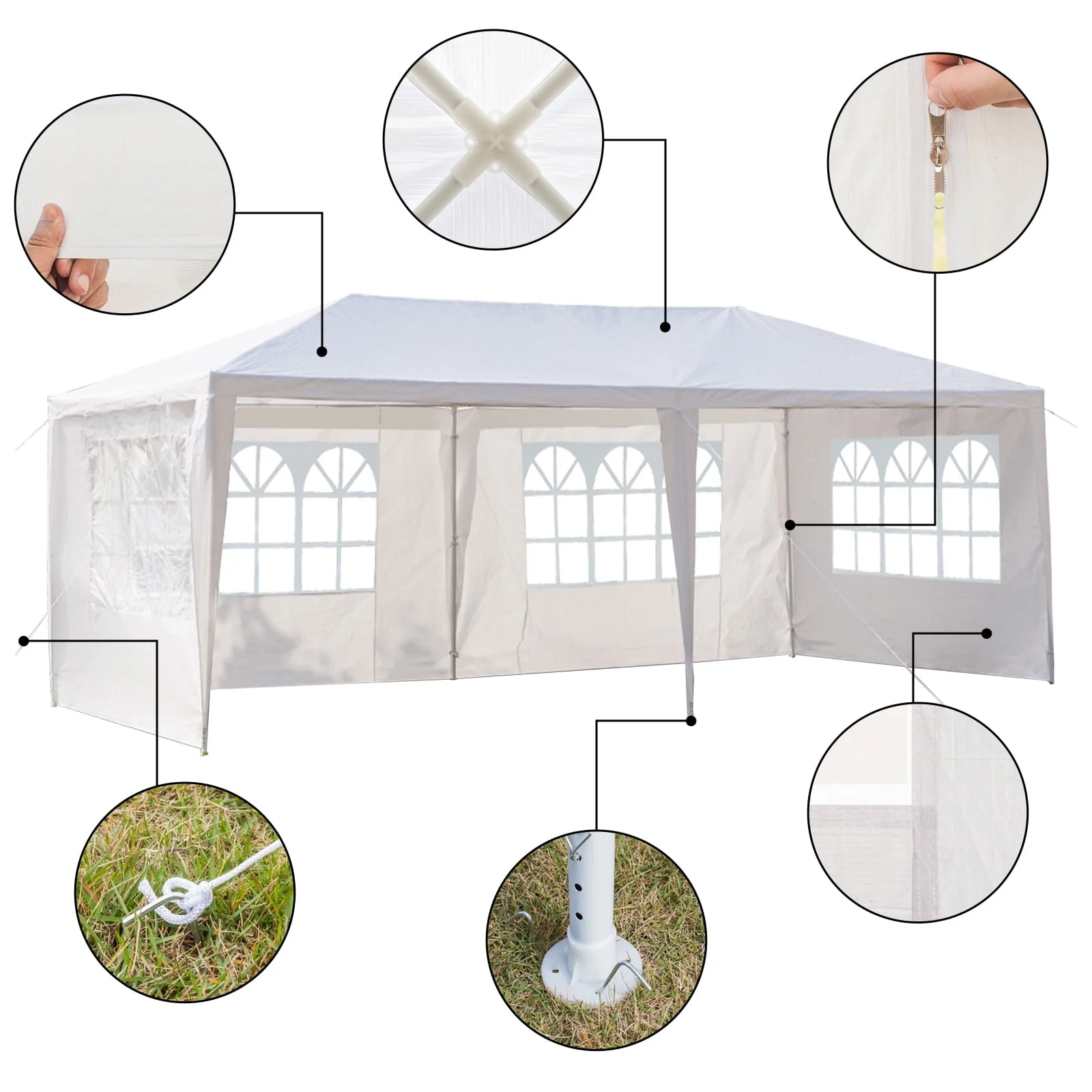Ktaxon 10' X 30' Canopy Tent with 8 Side Walls for Party Wedding Camping and BBQ - Womvr