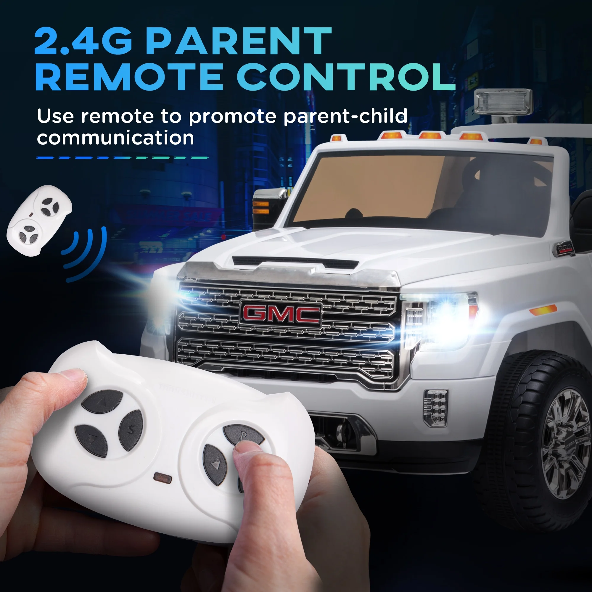 Aosom 12V Battery Kids Licensed Sierra HD Ride On Toy with Remote Control - Womvr