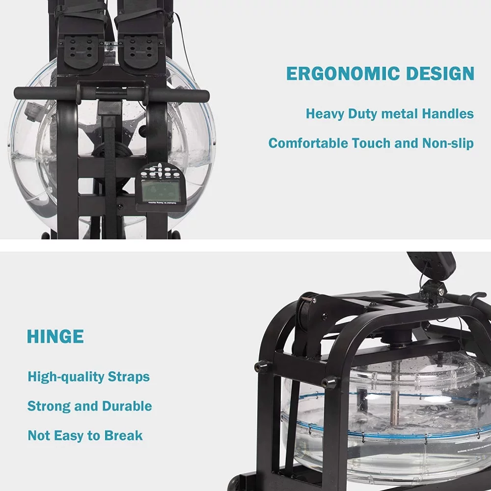 FITPHER Water Resistance Rowing Machine Resistance Metal Dual-Track Healthy Indoor Gym Equipment for Fitness (Irony) - Womvr