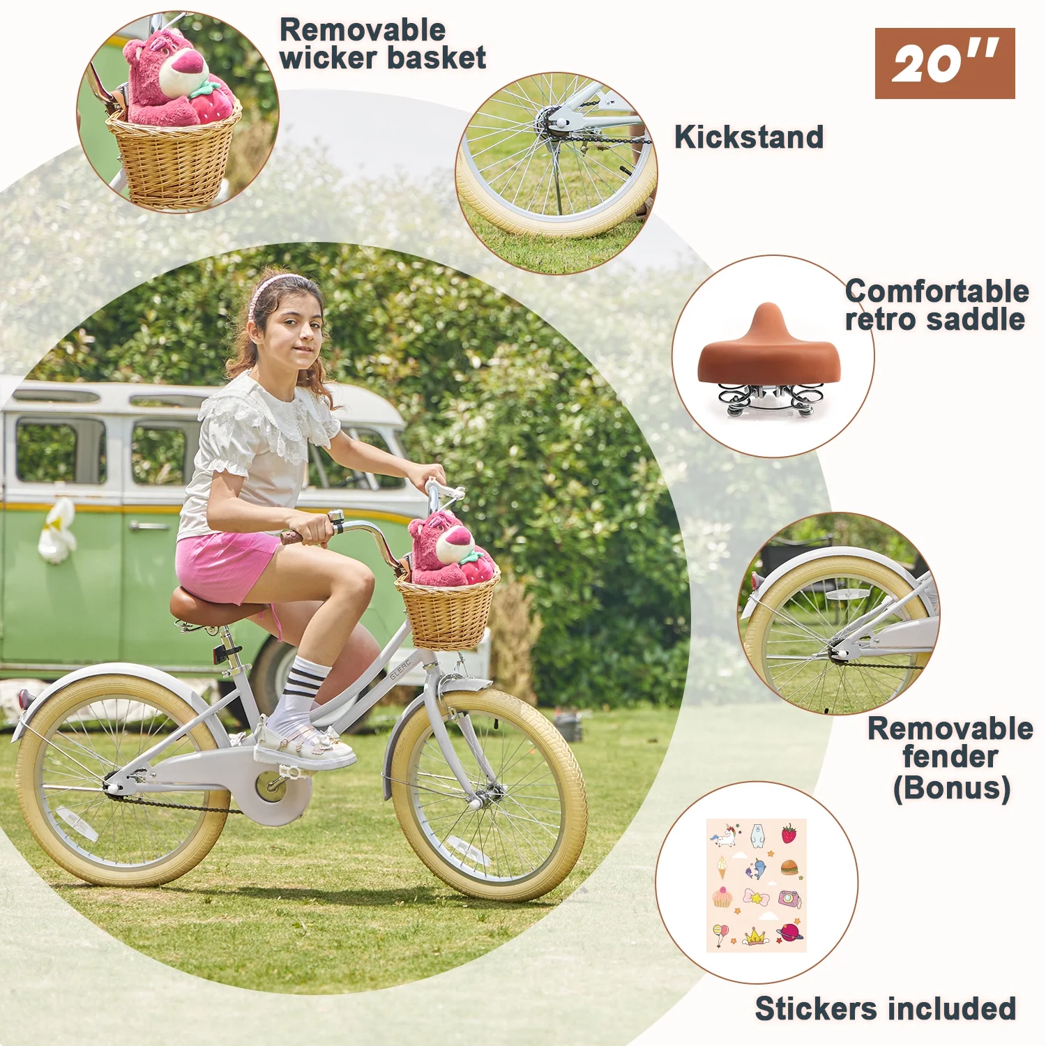 Glerc Little Molly 14 inch Kids Girls Bike for 3-5 Years Old Little Child,Yellow - Womvr