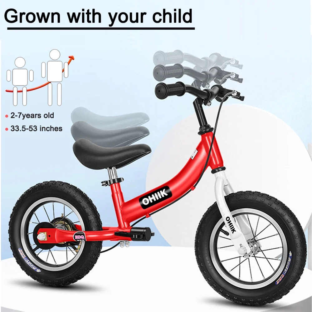 OHIIK Balance Bike 2 in 1 for Kids 2-7 Years Old,Balance to Pedals Bike,12 14 16 inch Kids Bike,with Pedal kit,Training Wheels,Brakes - Womvr