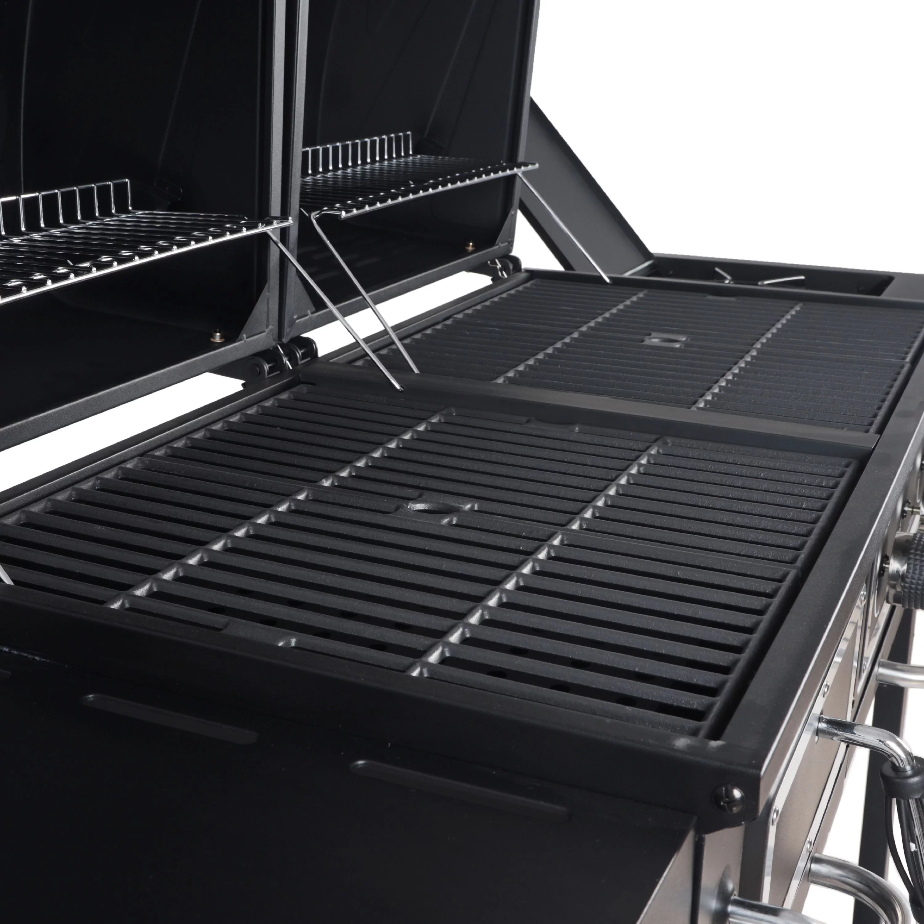 RevoAce Dual Fuel Gas & Charcoal Combo Grill, Black with Stainless - Womvr