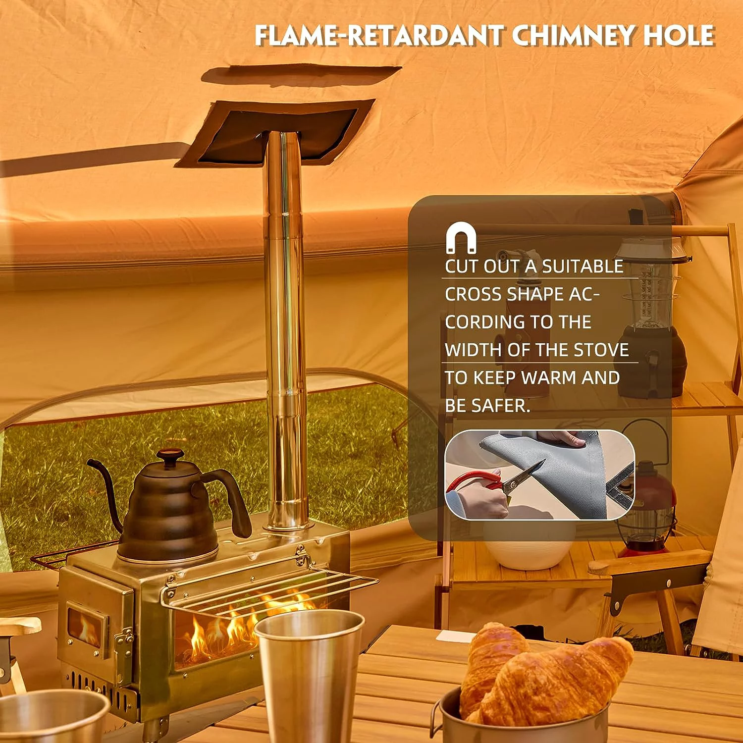 Richryce Extra Large Inflatable Camping Tent with Pump, Glamping Tents Easy Setup 4 Season Waterproof Windproof with Stove Jack & Mesh Windows & Pump - Womvr