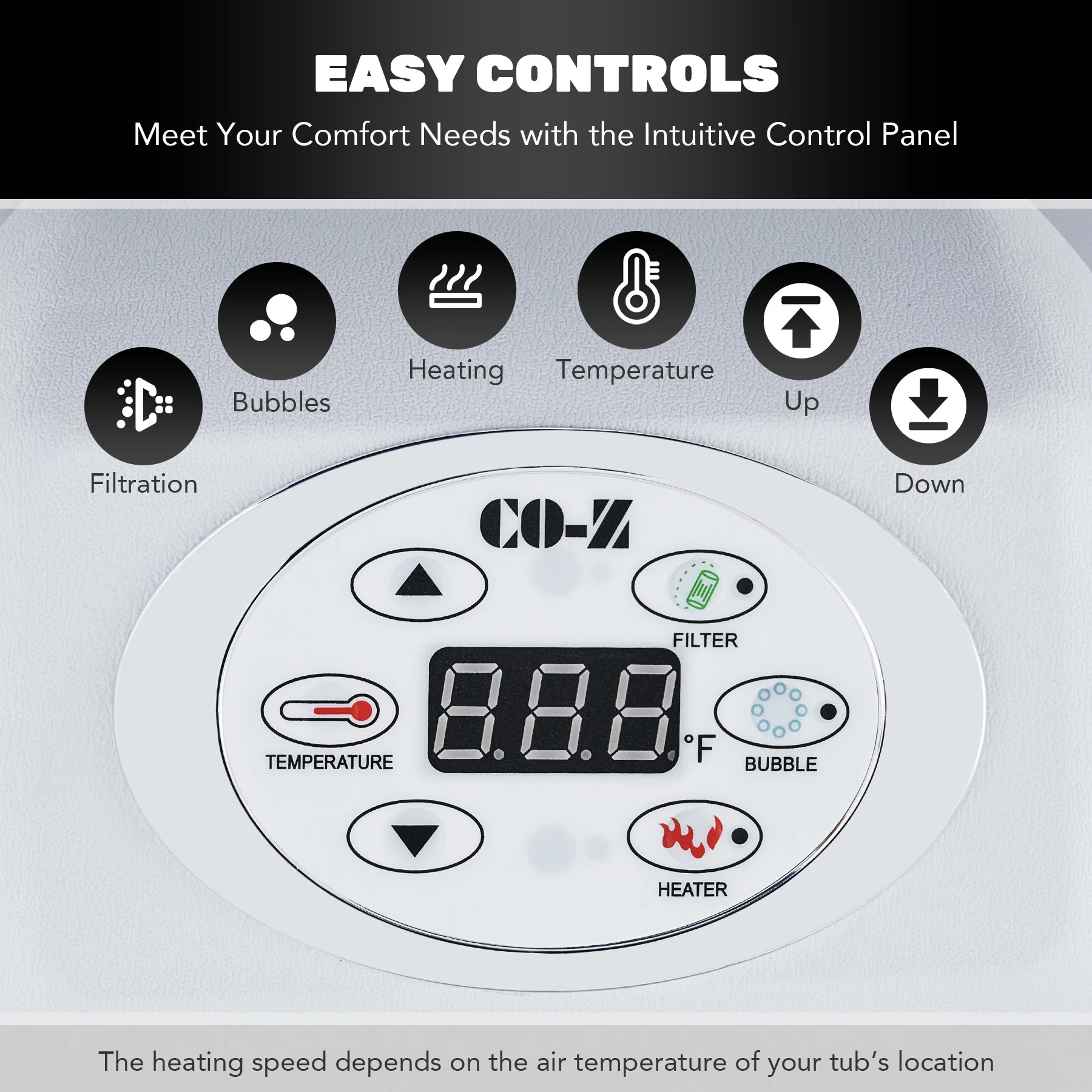 CO-Z 6 Person 7ft Inflatable Hot Tub Pool with Massage Jets and All Accessories Gray - Womvr